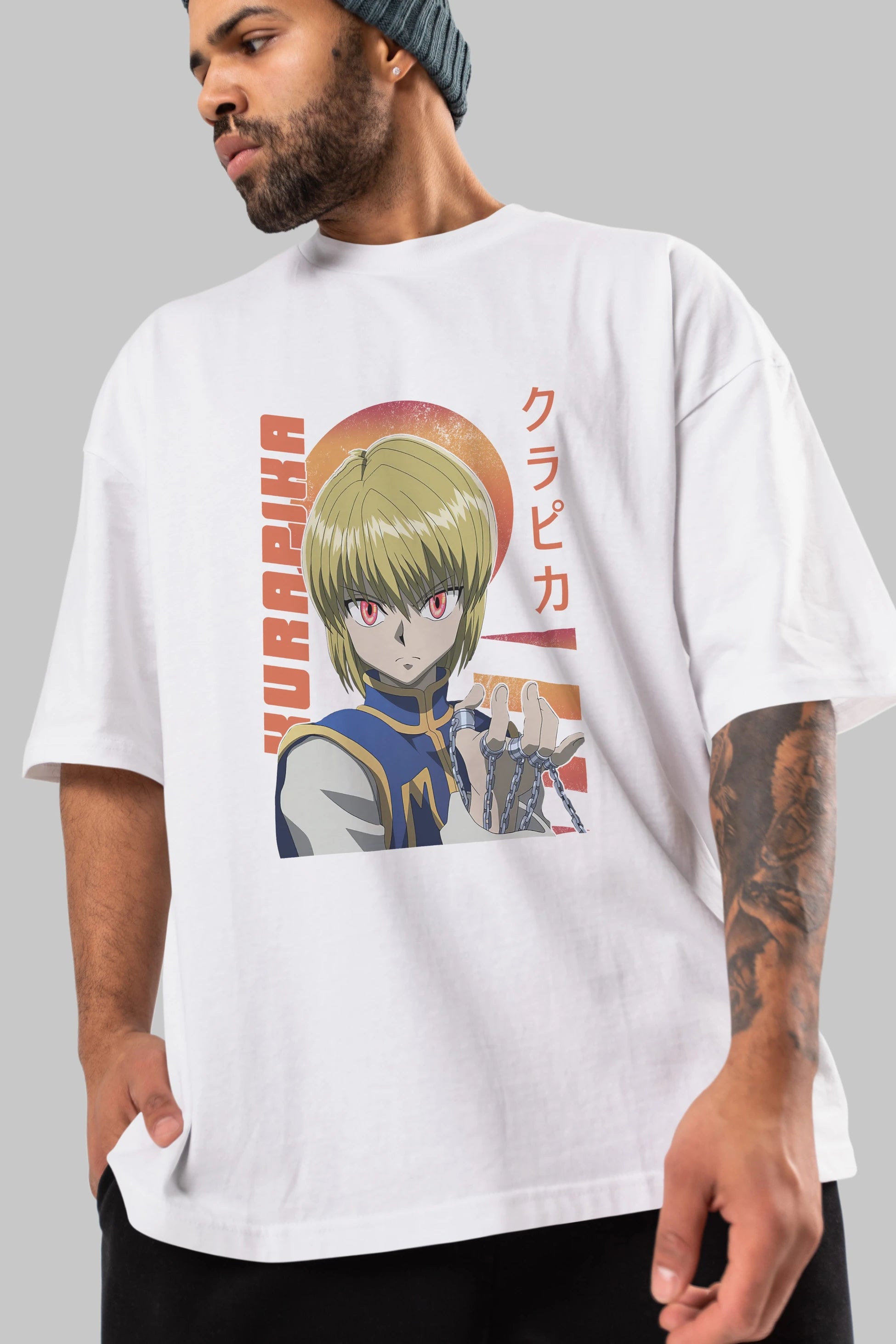 Kurapika 5 (2) Anime Ön Baskılı Oversize t-shirt %100 pamuk Erkek Kadın Unisex