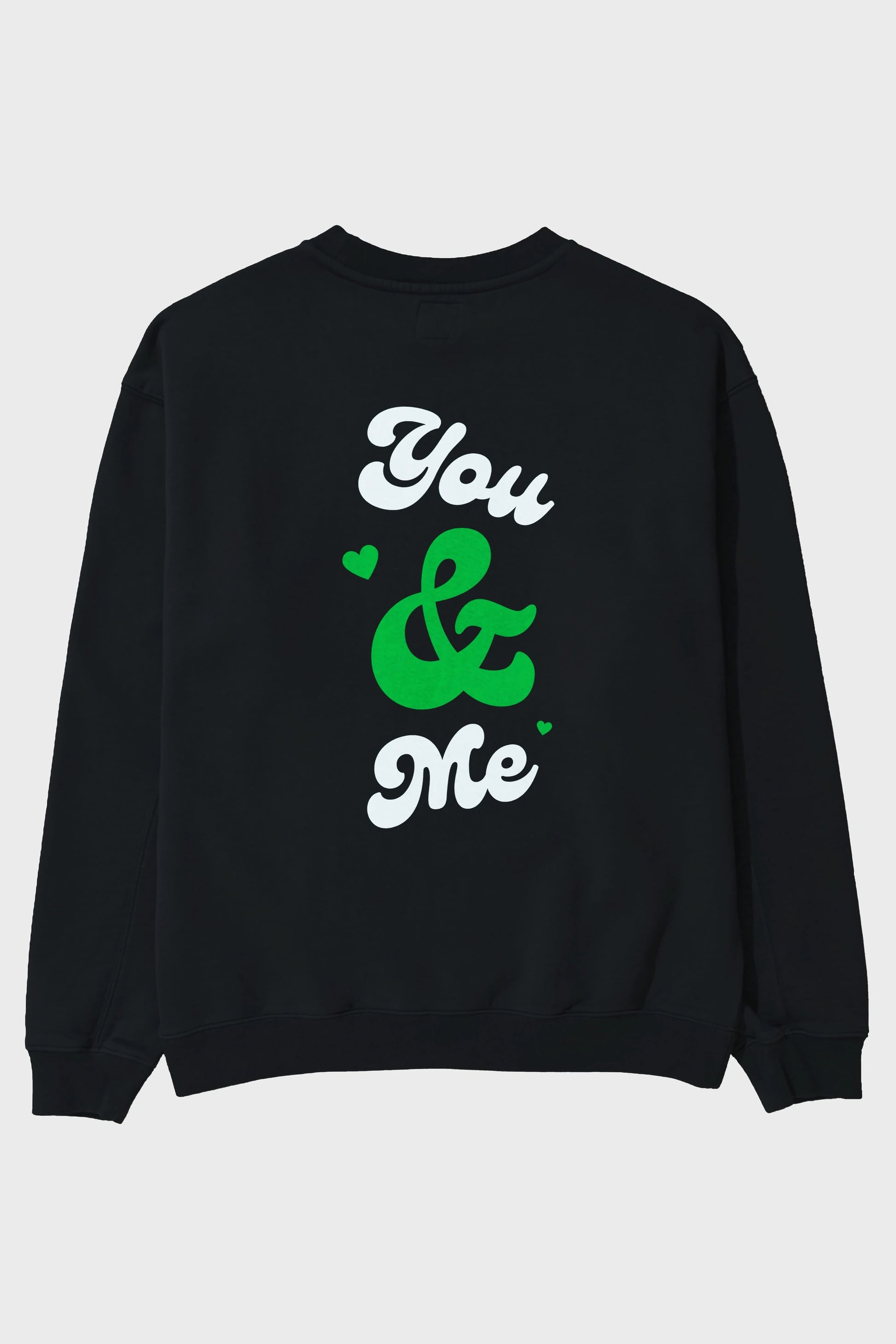 You and Me Yazılı Arka Baskılı Oversize Sweatshirt Erkek Kadın Unisex