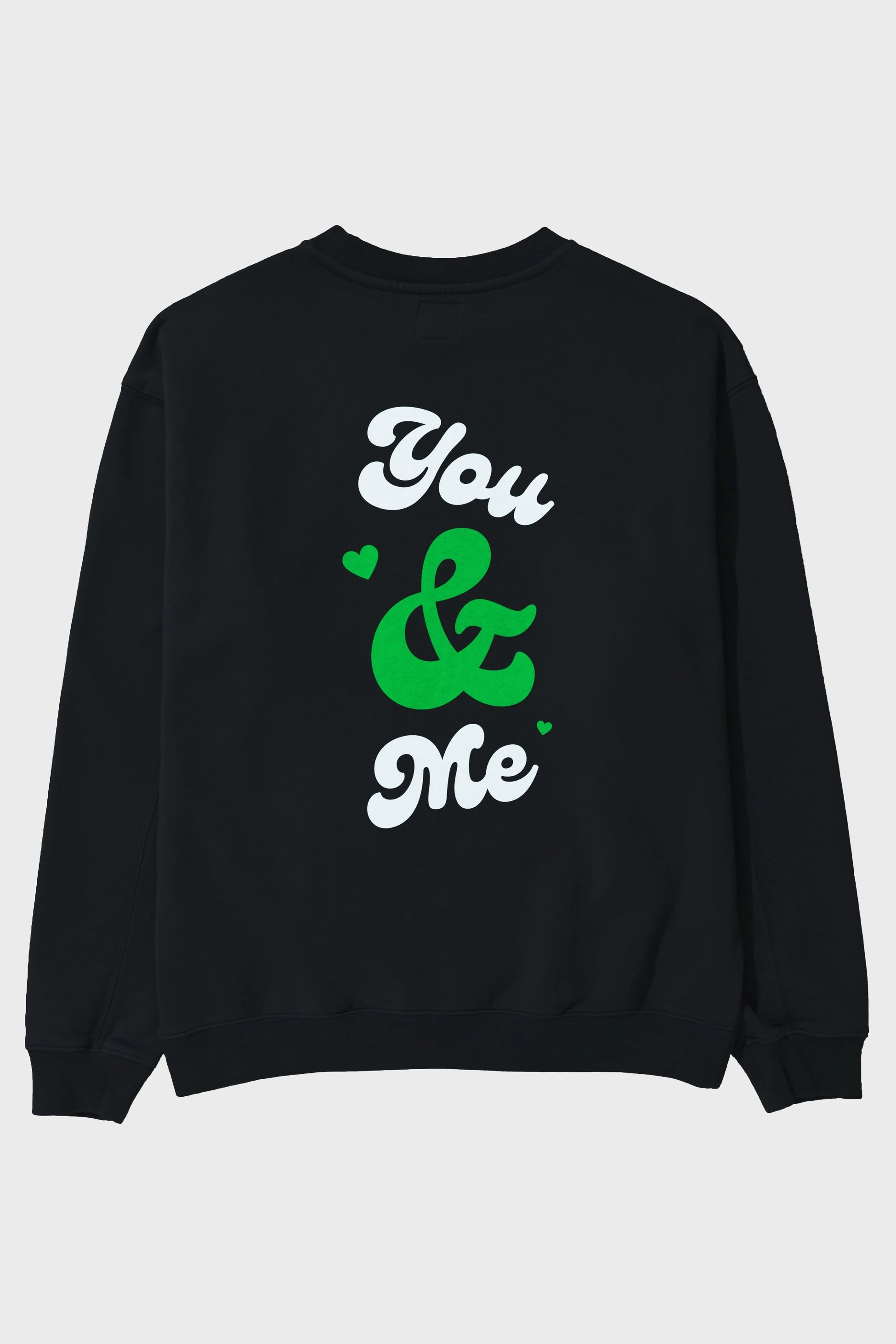 You and Me Yazılı Arka Baskılı Oversize Sweatshirt Erkek Kadın Unisex