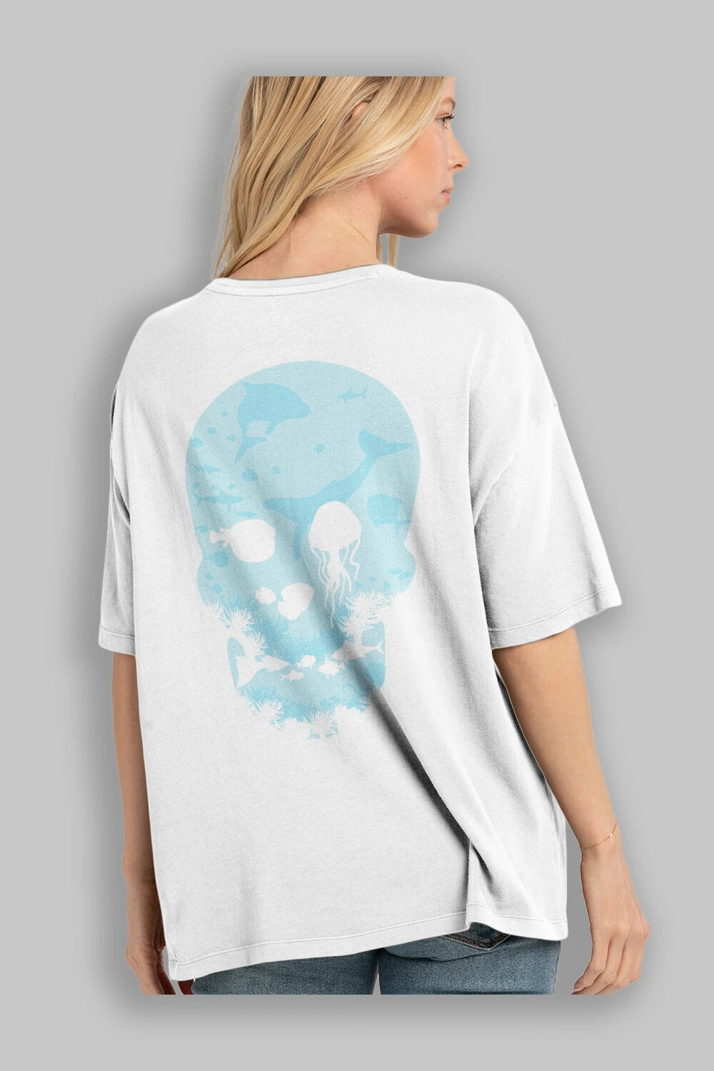 Dead Sea Arka Baskılı Oversize t-shirt %100 pamuk Erkek Kadın Unisex