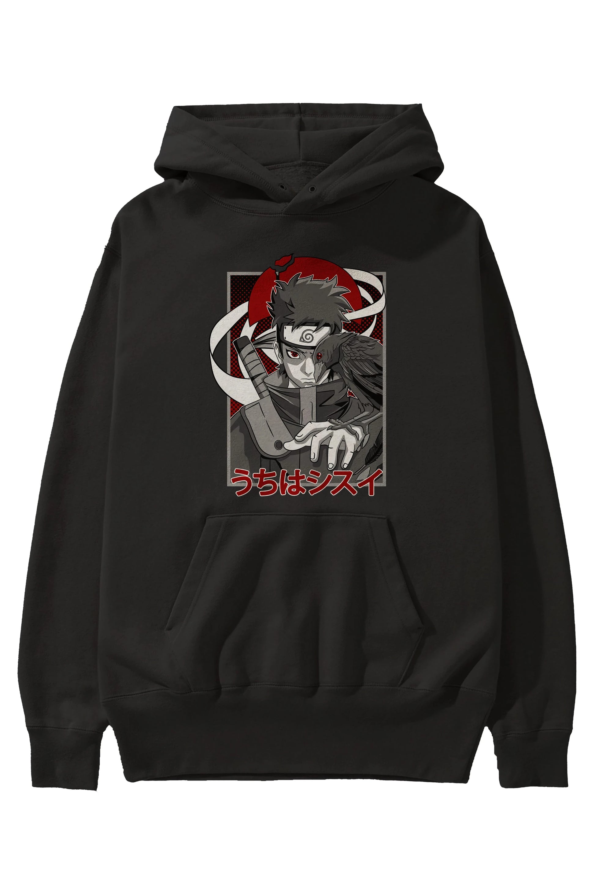 SHISUI UCHIHA NARUTO Anime Ön Baskılı Hoodie Oversize Kapüşonlu Sweatshirt Erkek Kadın Unisex