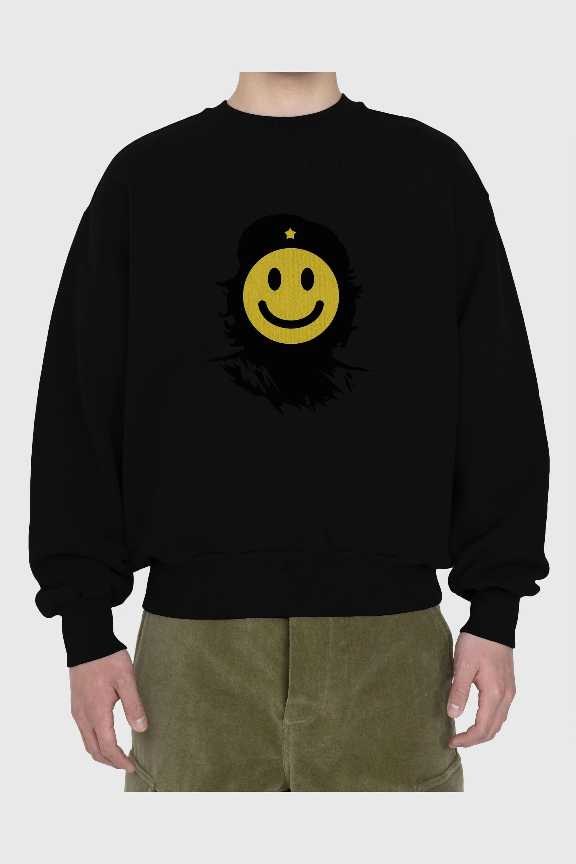 Che Smile Ön Baskılı Oversize Sweatshirt Erkek Kadın Unisex