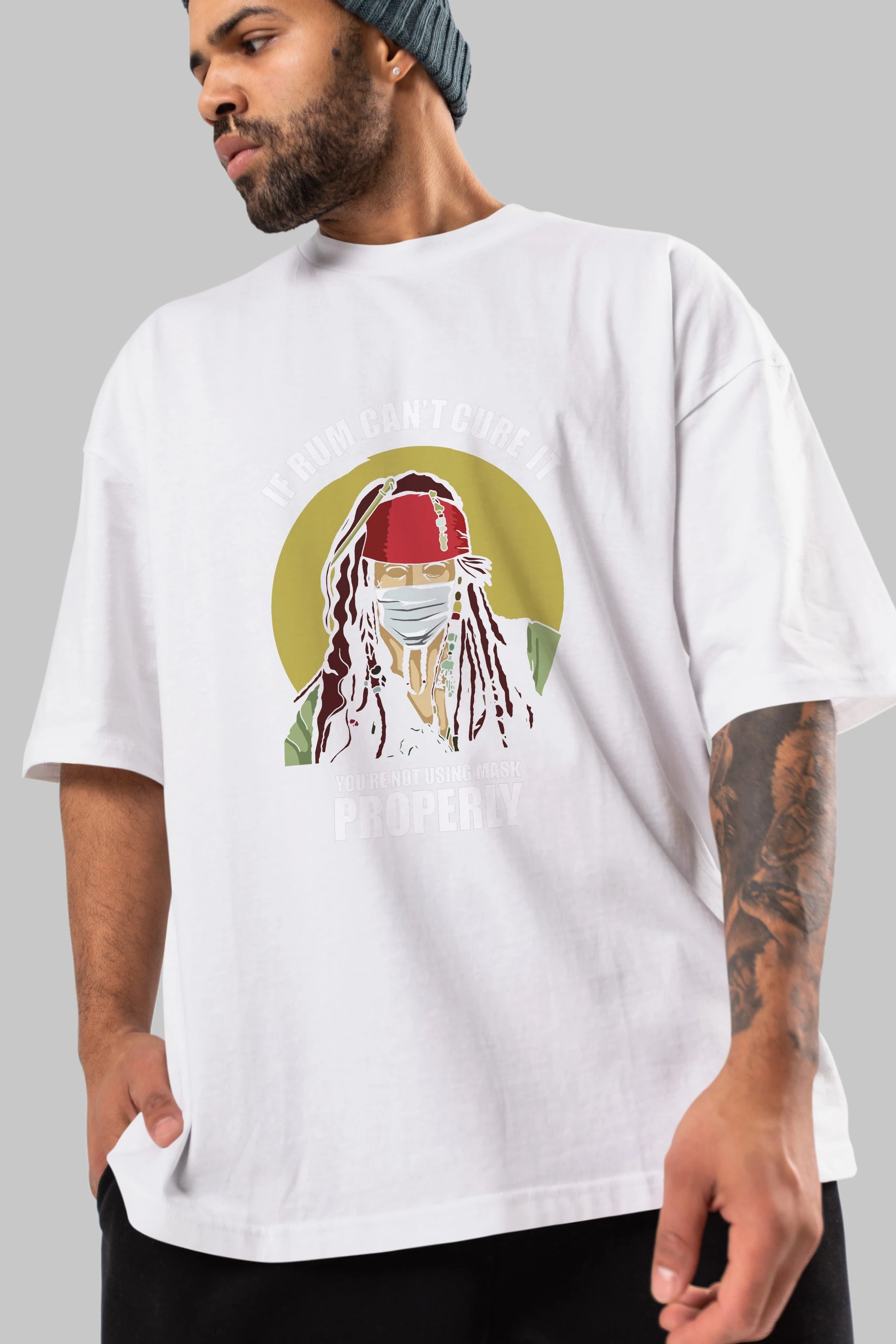 Pirates Maker Ön Baskılı Oversize t-shirt Erkek Kadın Unisex %100 Pamuk tişort
