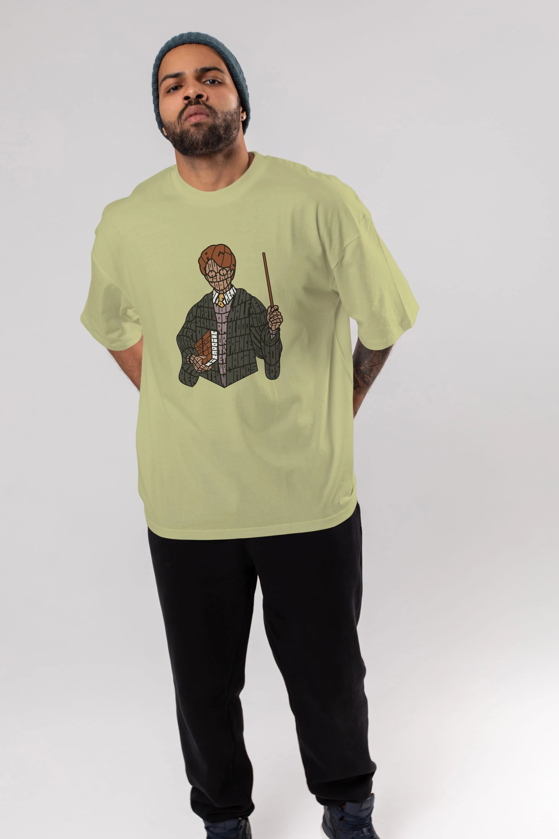 Harry Ön Baskılı Oversize t-shirt %100 pamuk Erkek Kadın Unisex
