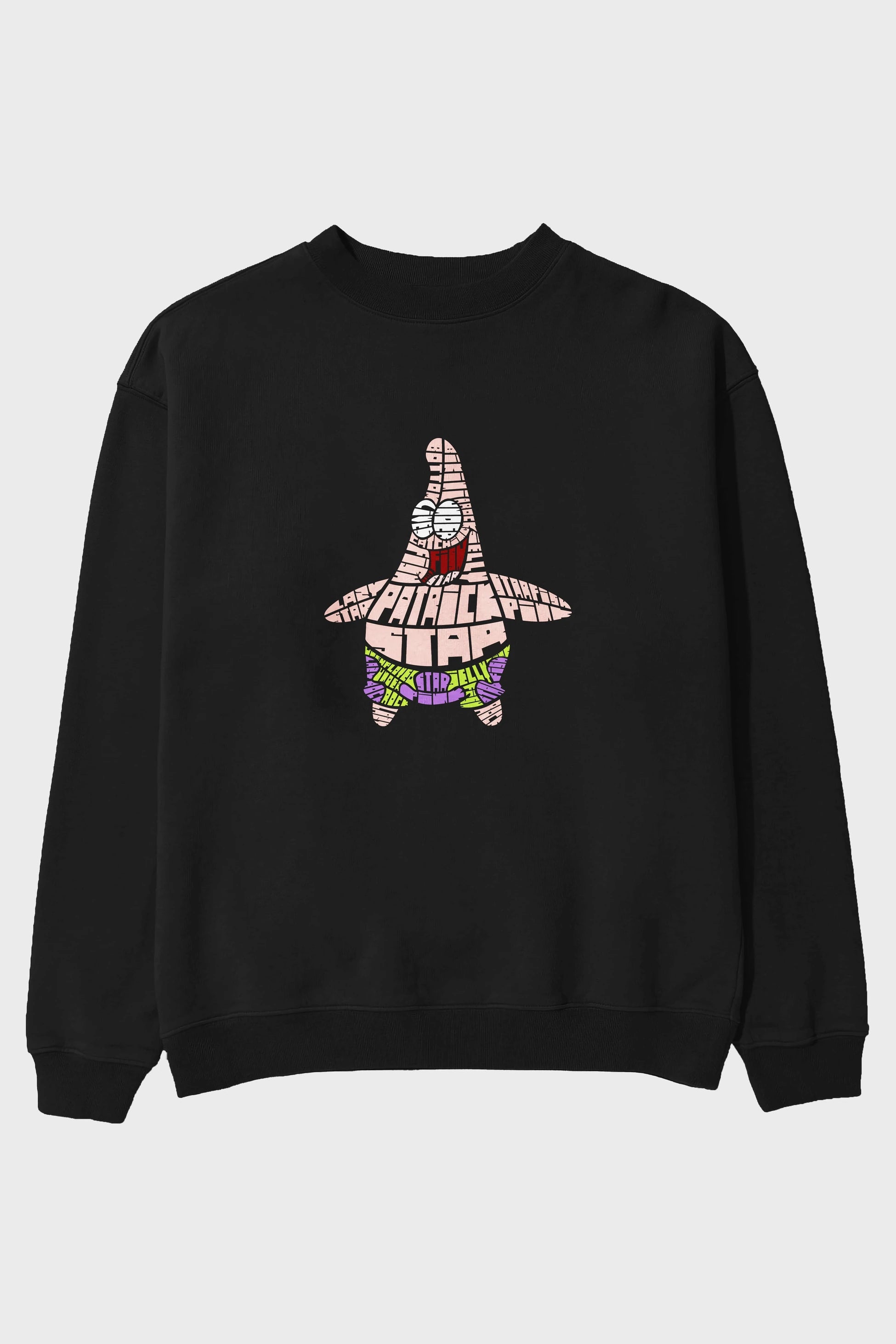 Patrick Star Ön Baskılı Oversize Sweatshirt Erkek Kadın Unisex