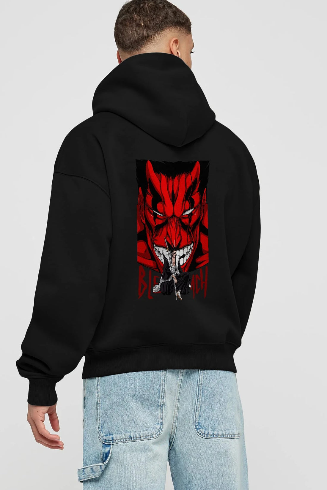 KENPACHI ZARAKI BLEACH Anime Arka Baskılı Hoodie Oversize Kapüşonlu Sweatshirt Erkek Kadın Unisex