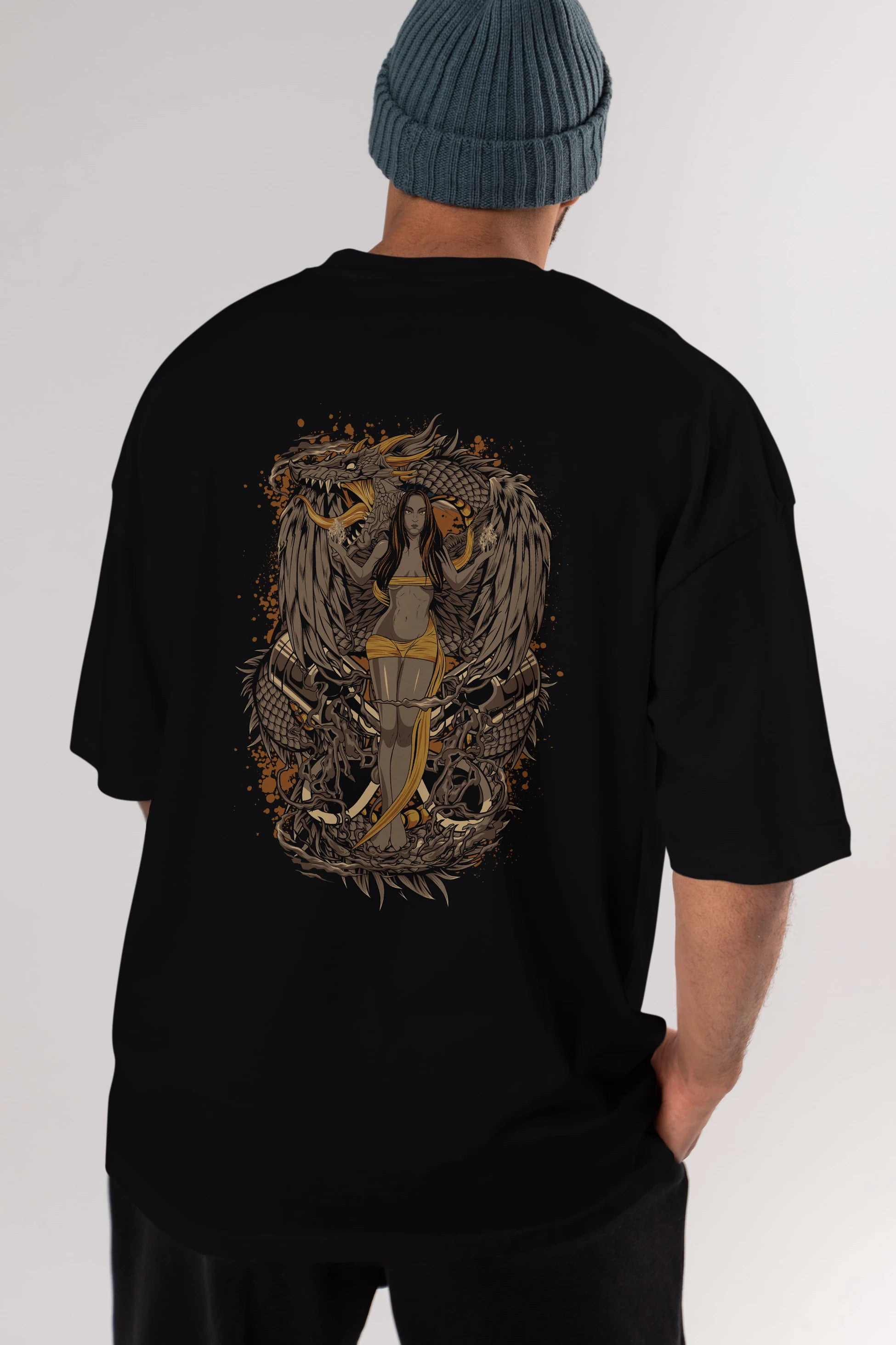 TRIBAL (3) Anime Arka Baskılı Oversize t-shirt Erkek Kadın Unisex