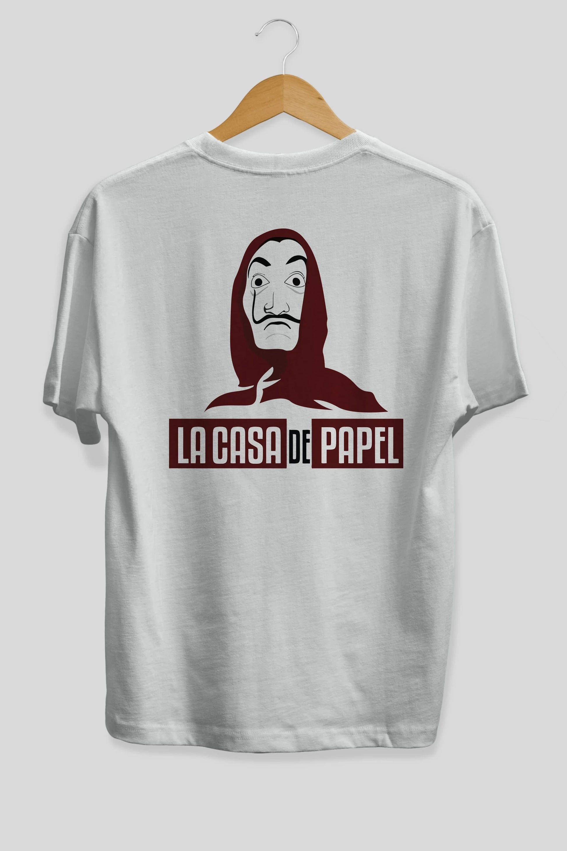 La Casa De Papel (1) Arka Baskılı Oversize t-shirt Erkek Kadın Unisex %100 Pamuk Bisiklet Yaka tişort