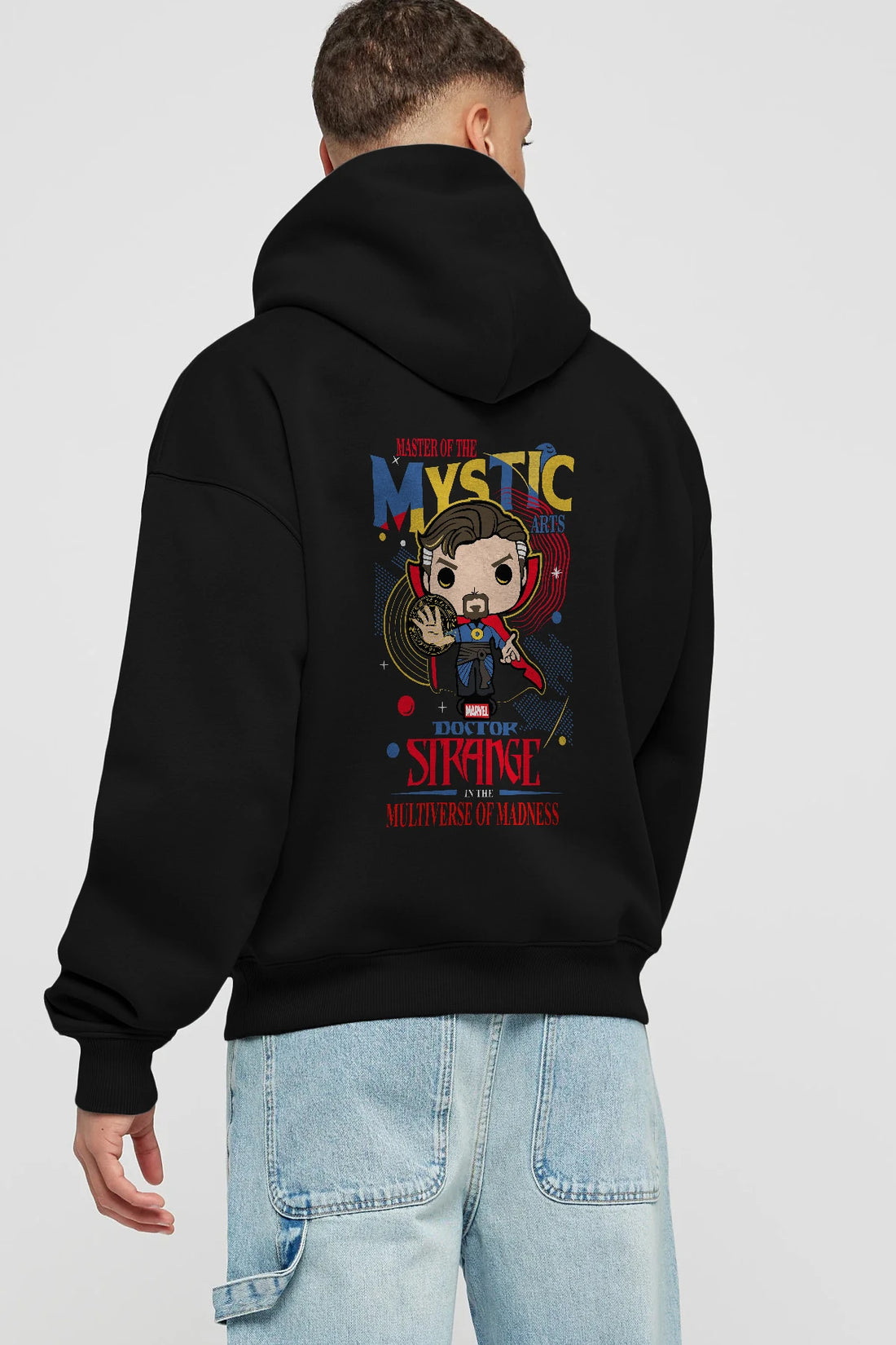 Doctor Strange Arka Baskılı Hoodie Oversize Kapüşonlu Sweatshirt Erkek Kadın Unisex