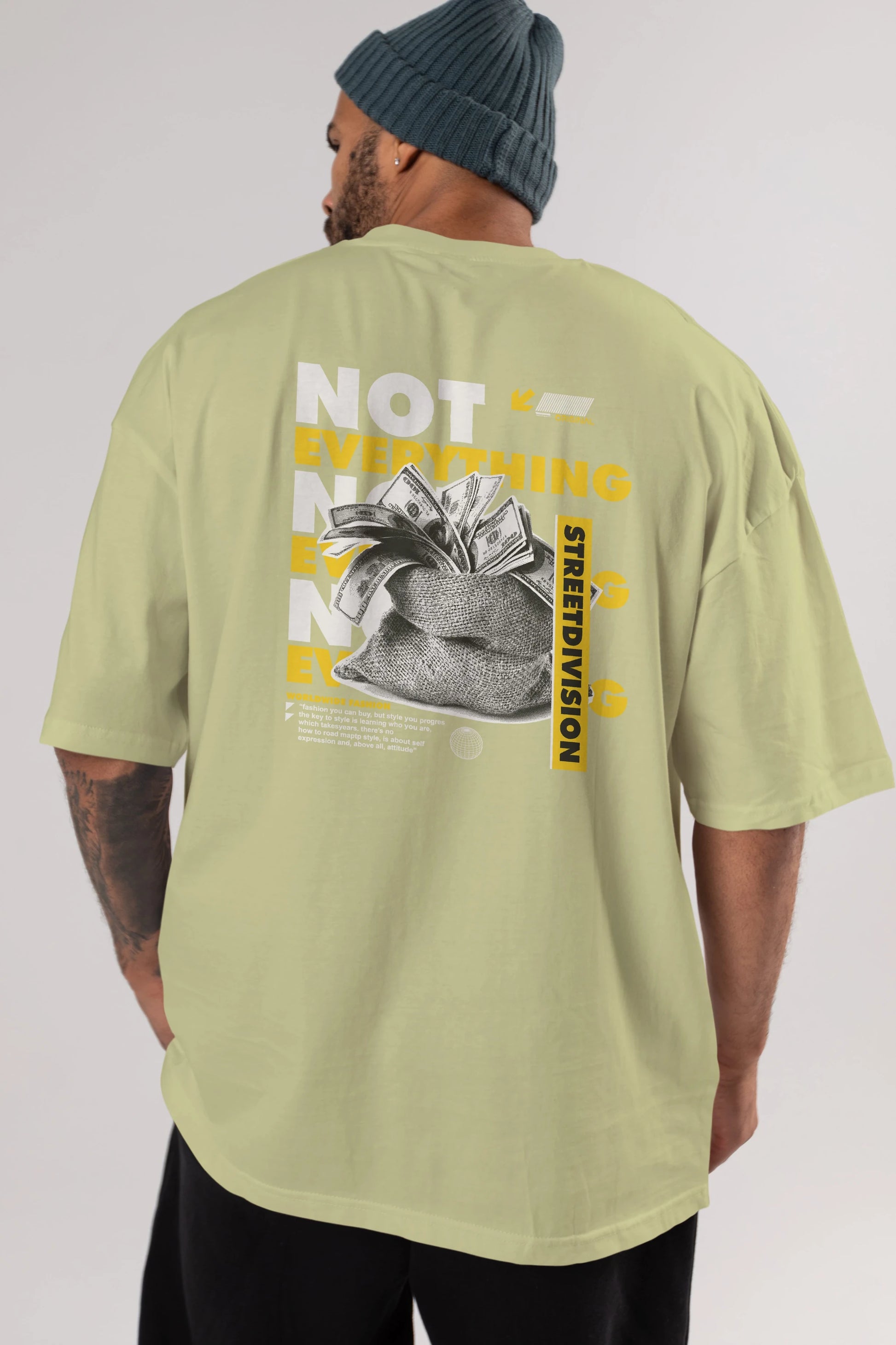 Not Everything Arka Baskılı Oversize t-shirt Erkek Kadın Unisex