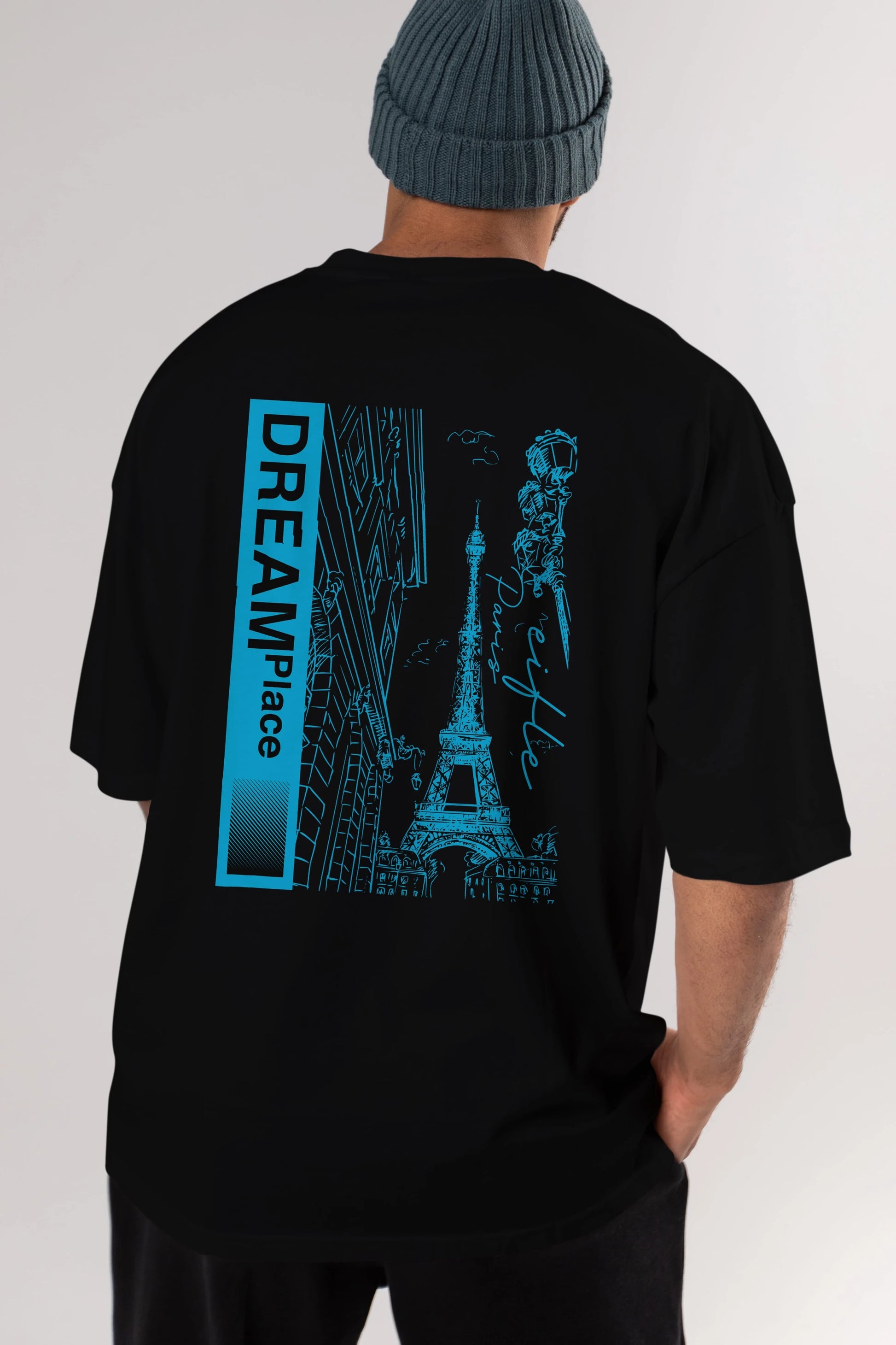 Dream Place Arka Baskılı Oversize t-shirt Erkek Kadın Unisex
