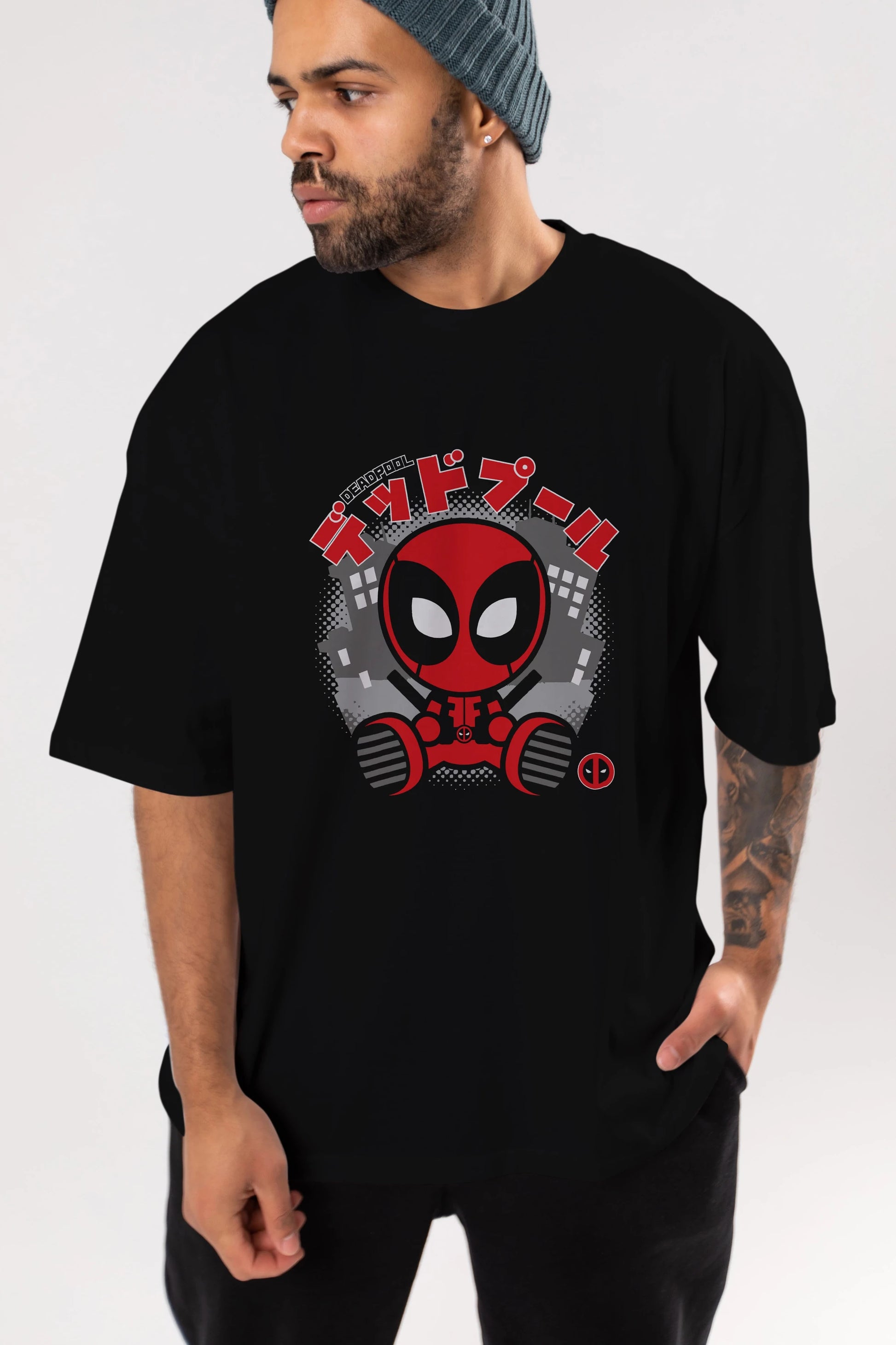 Deadpool (15) Ön Baskılı Oversize t-shirt Erkek Kadın Unisex %100 Pamuk Bisiklet Yaka tişort