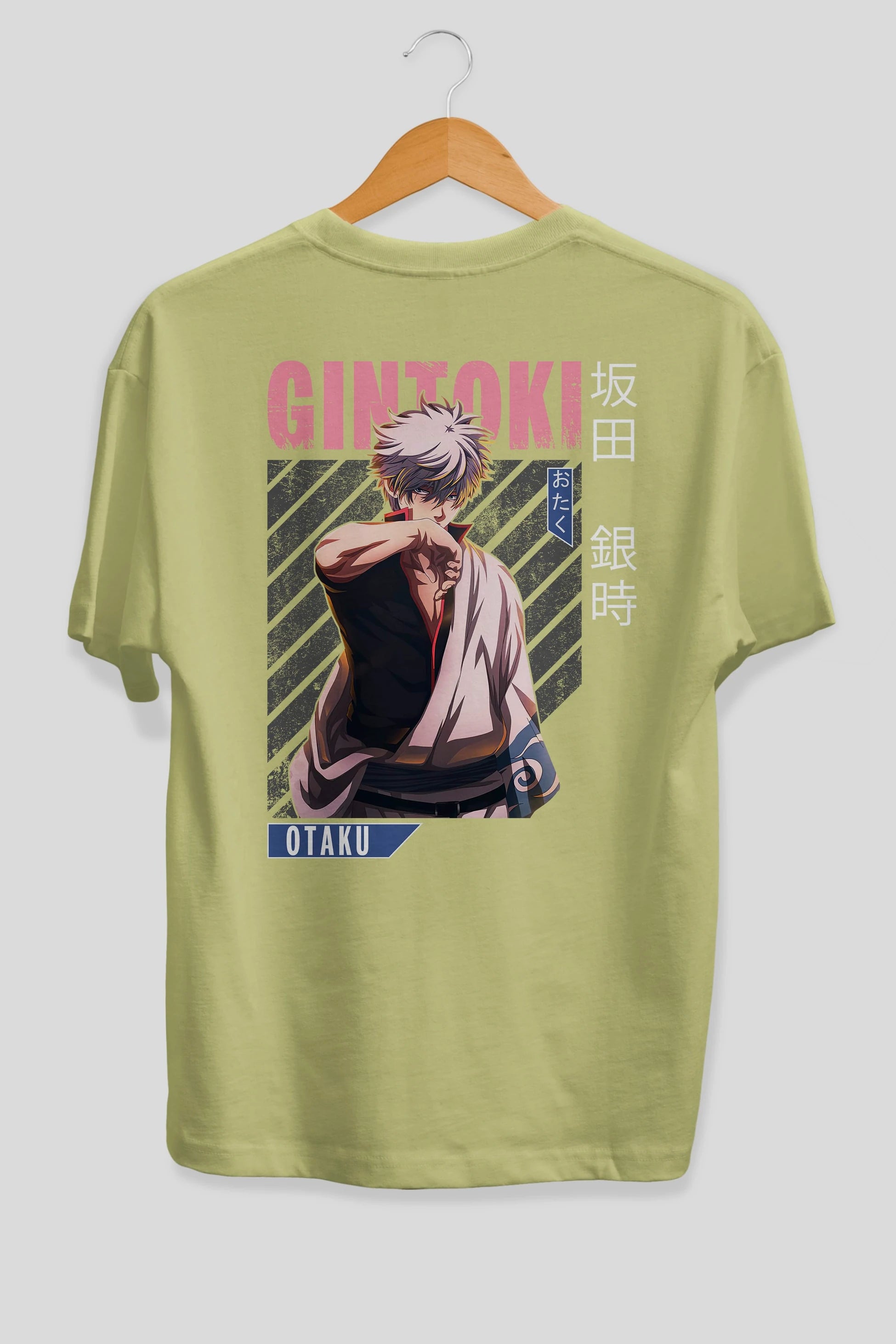 Gintoki Sakata Anime Arka Baskılı Oversize t-shirt Erkek Kadın Unisex