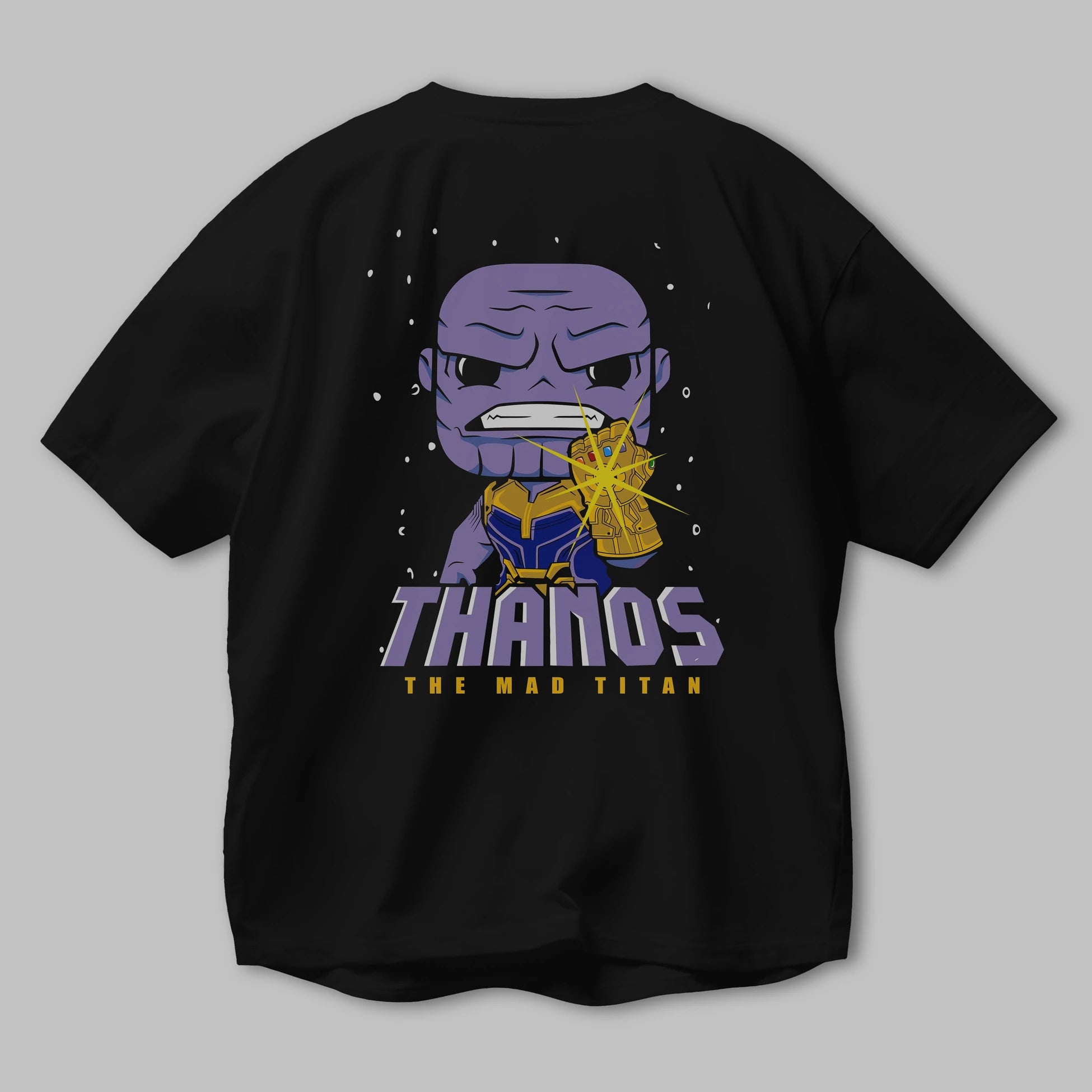 Thanos (1) Arka Baskılı Oversize t-shirt Erkek Kadın Unisex %100 Pamuk Bisiklet Yaka tişort