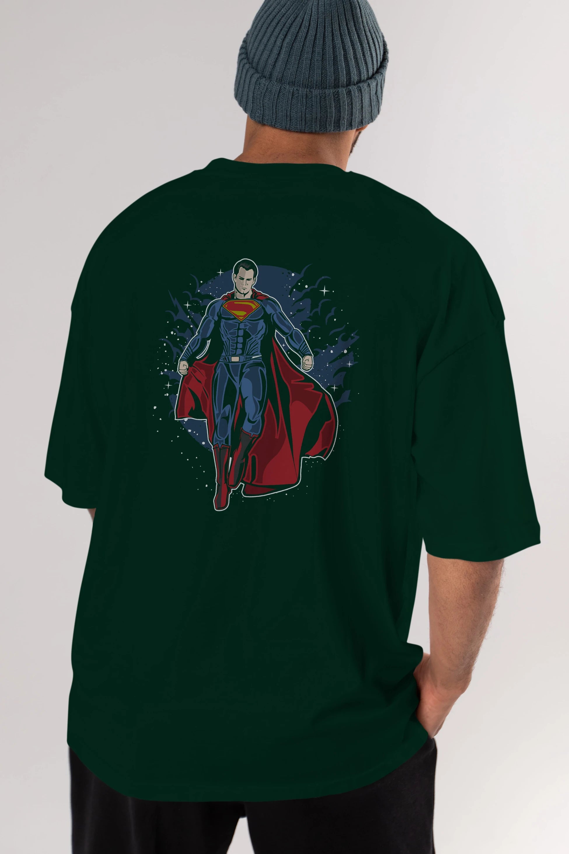 SUPERMAN Arka Baskılı Oversize t-shirt Erkek Kadın Unisex %100 Pamuk