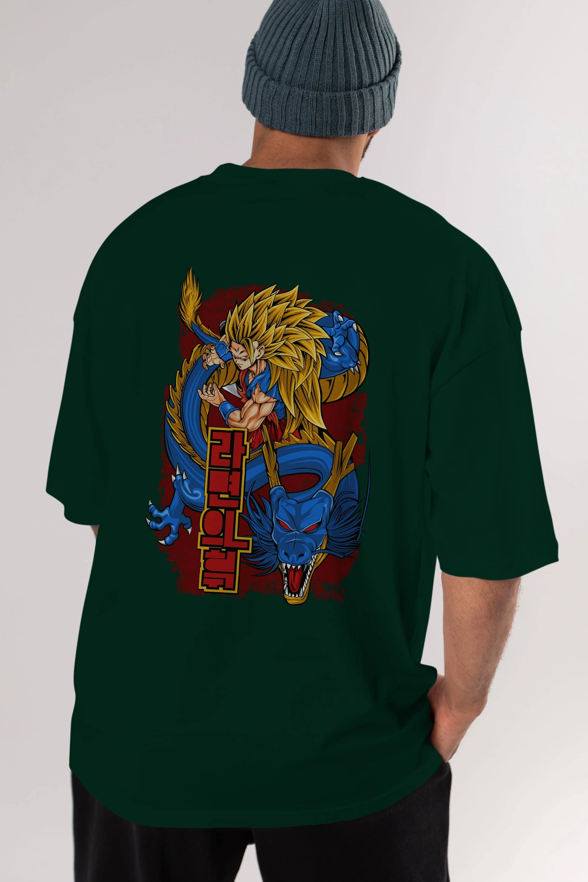 DRAGON BALL Z Anime Arka Baskılı Oversize t-shirt Erkek Kadın Unisex