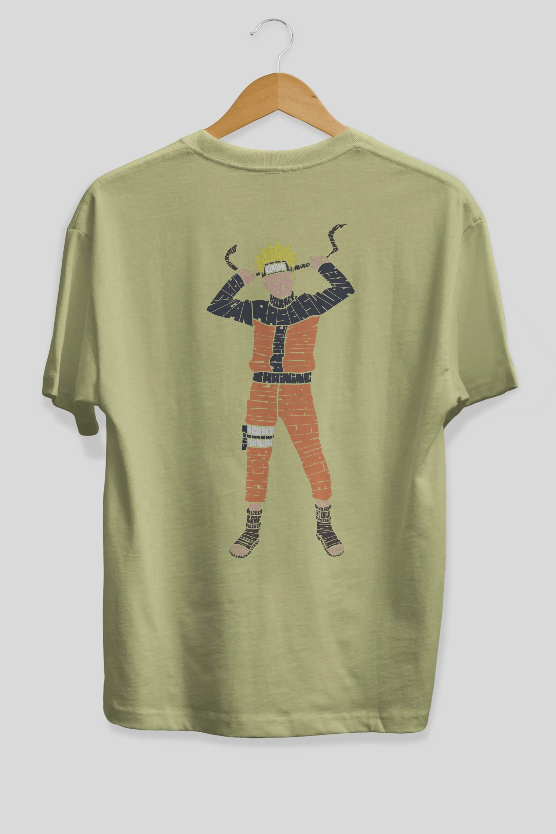 Naruto Arka Baskılı Oversize t-shirt %100 pamuk Erkek Kadın Unisex