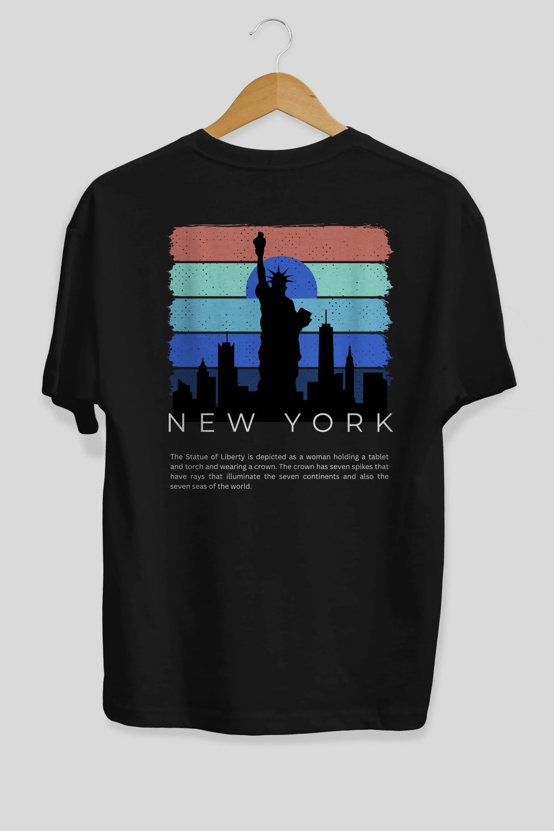 New York Yazılı Arka Baskılı Oversize t-shirt Erkek Kadın Unisex