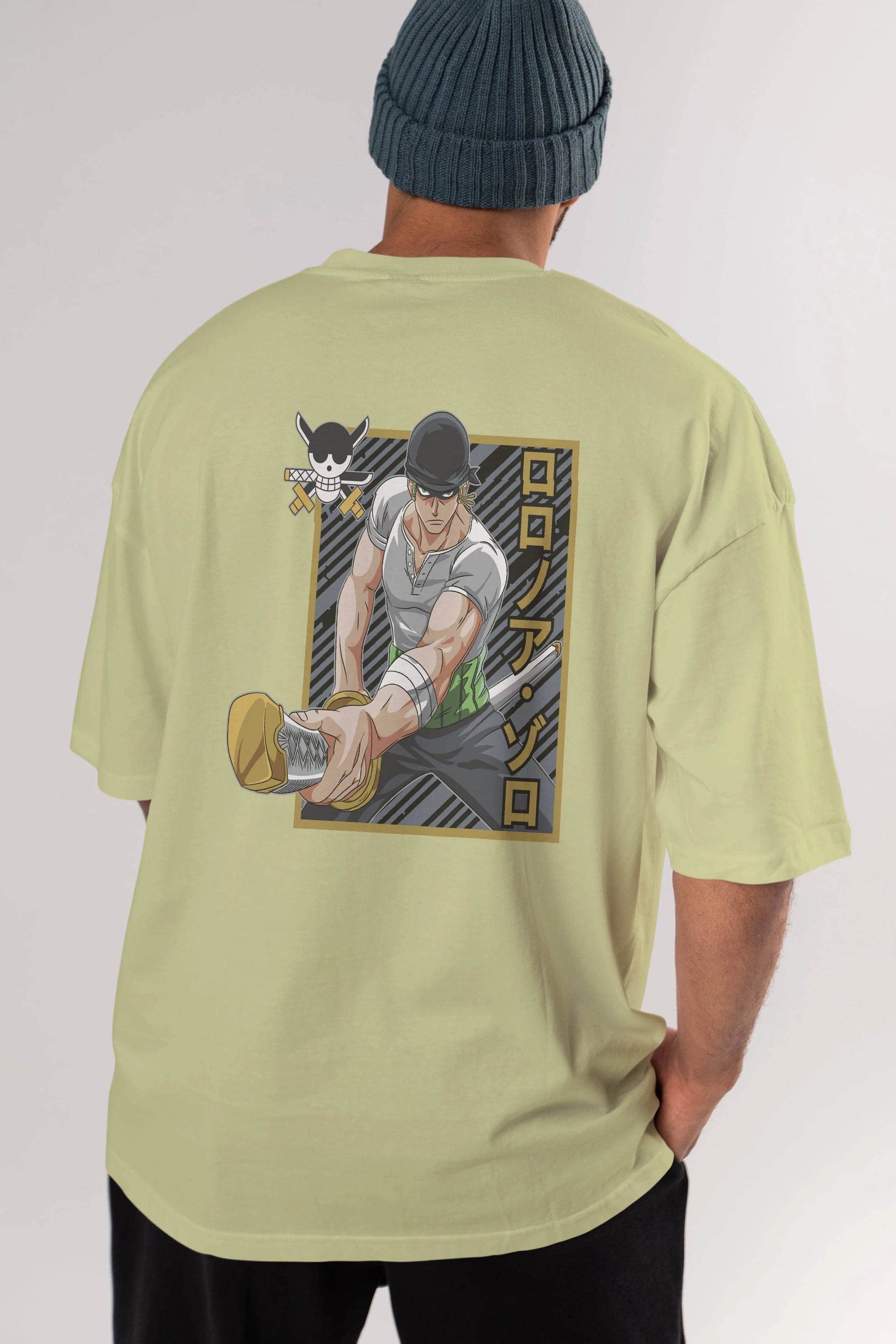 RORONOA ZORO Anime Arka Baskılı Oversize t-shirt Erkek Kadın Unisex