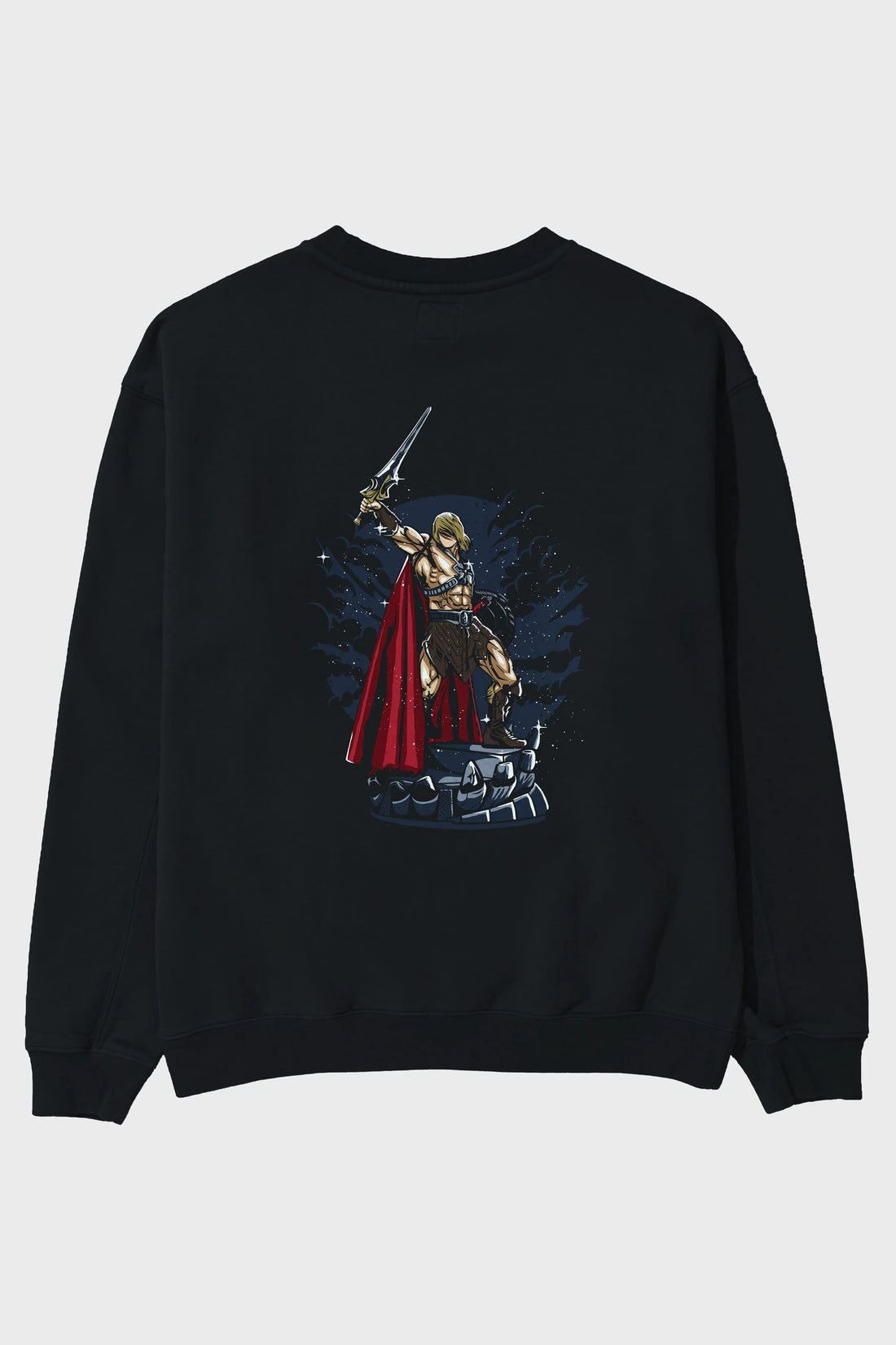 Warrior Arka Baskılı Oversize Sweatshirt Erkek Kadın Unisex
