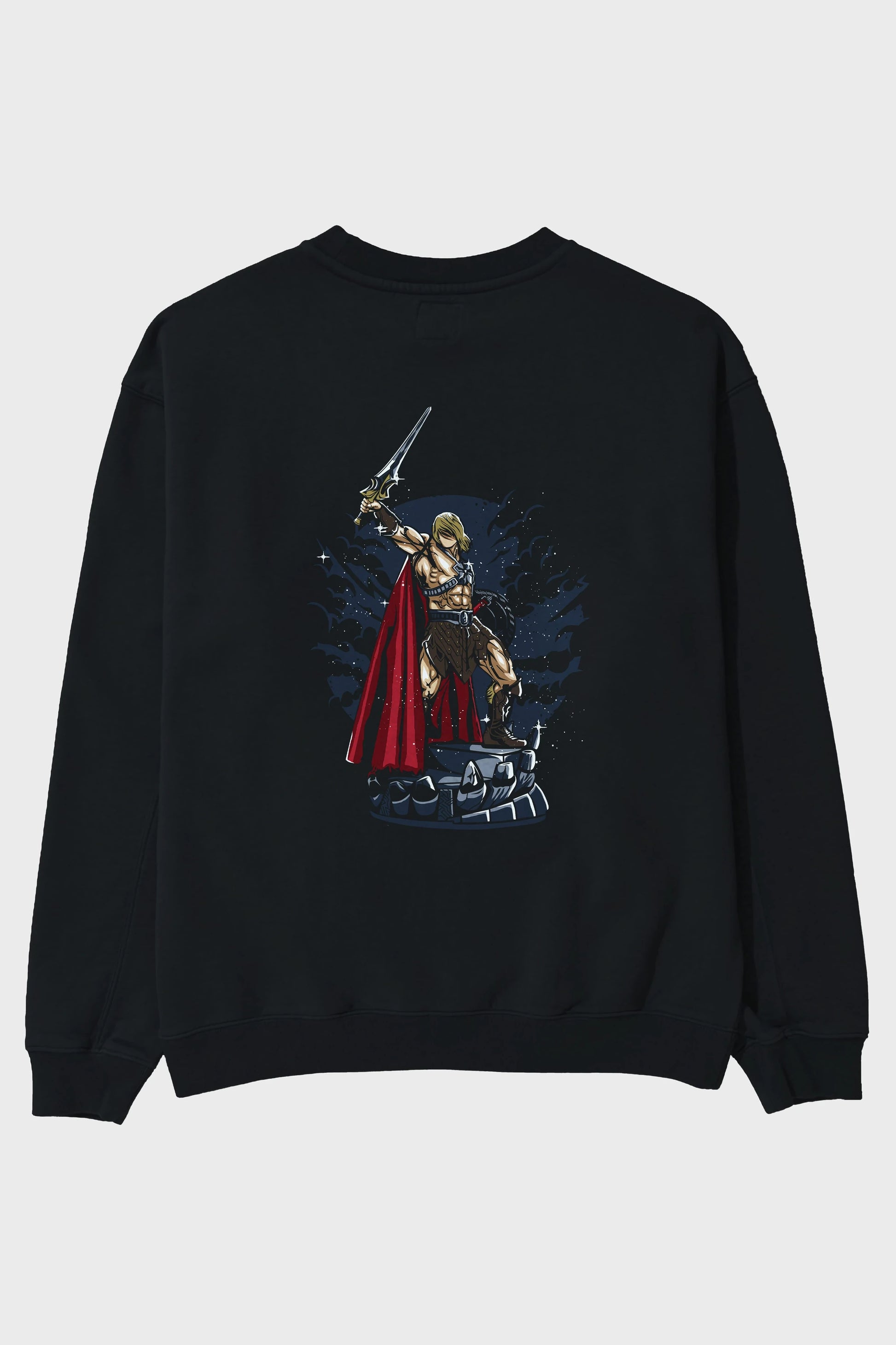 Warrior Arka Baskılı Oversize Sweatshirt Erkek Kadın Unisex