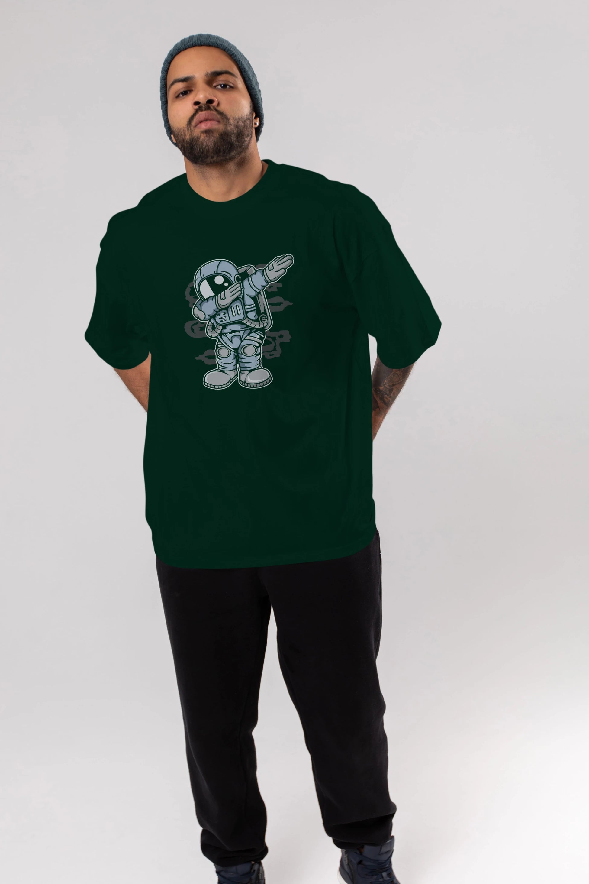 Astronaut Dab Ön Baskılı Oversize t-shirt Erkek Kadın Unisex
