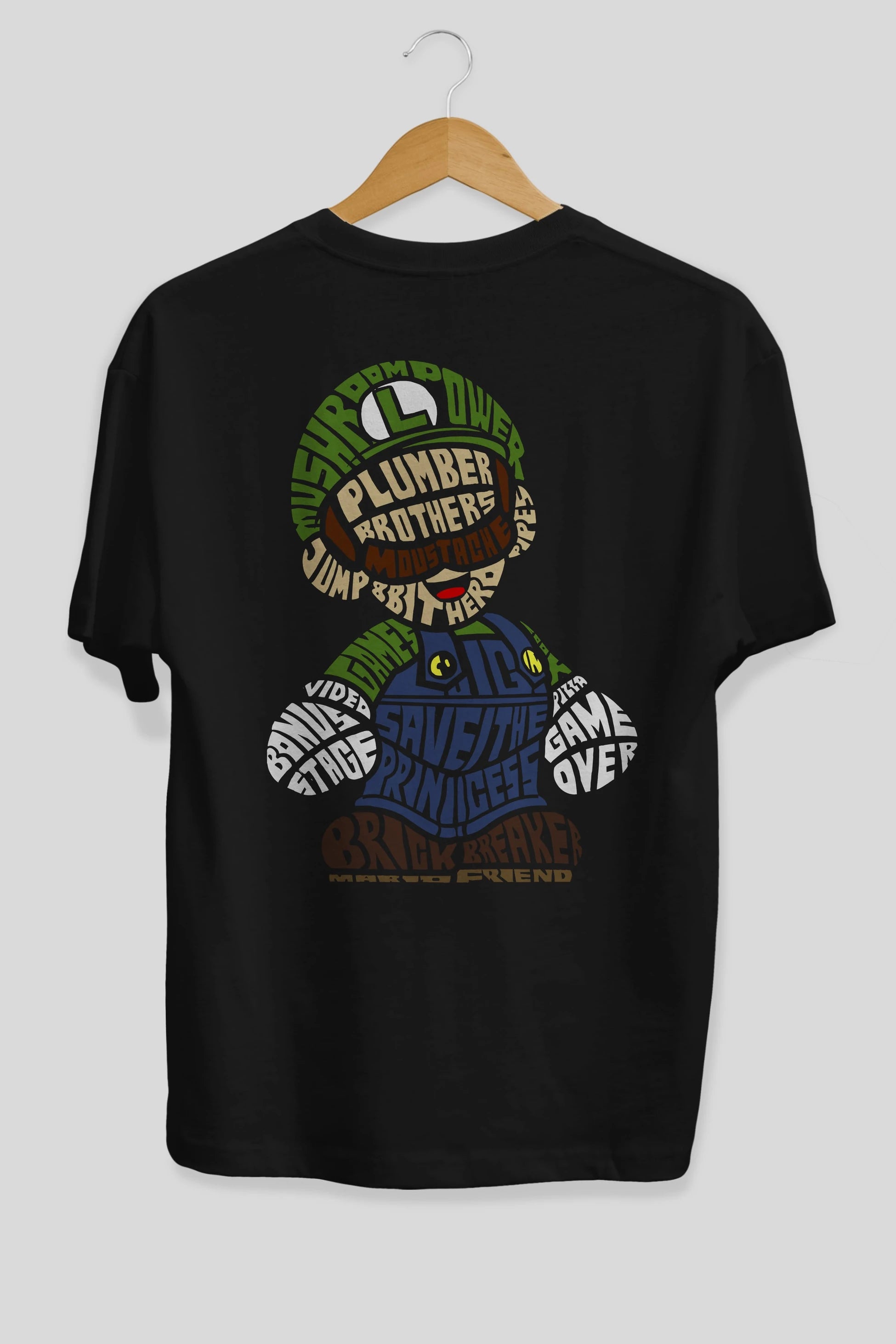 Plumber Brothers Arka Baskılı Oversize t-shirt %100 pamuk Erkek Kadın Unisex