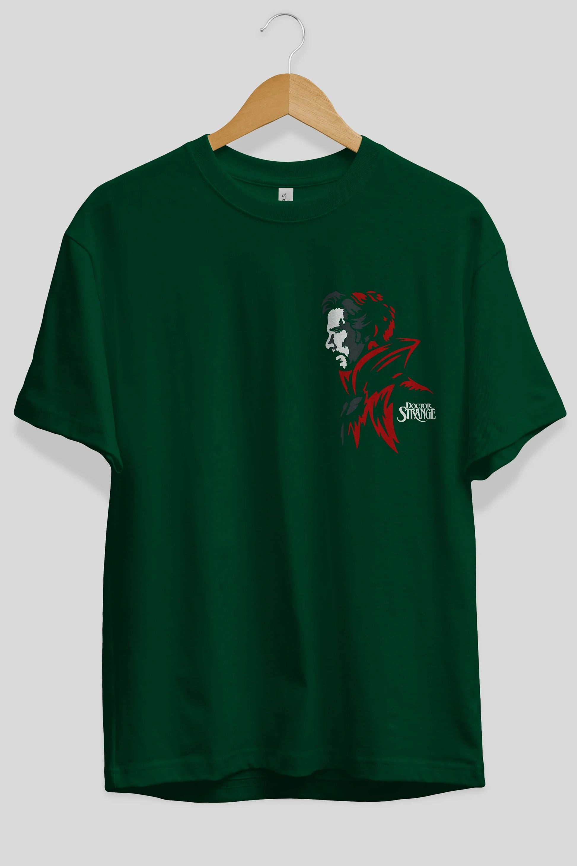 Doctor Strange (2) Ön Sol Baskılı Oversize t-shirt Erkek Kadın Unisex %100 Pamuk Bisiklet Yaka tişort