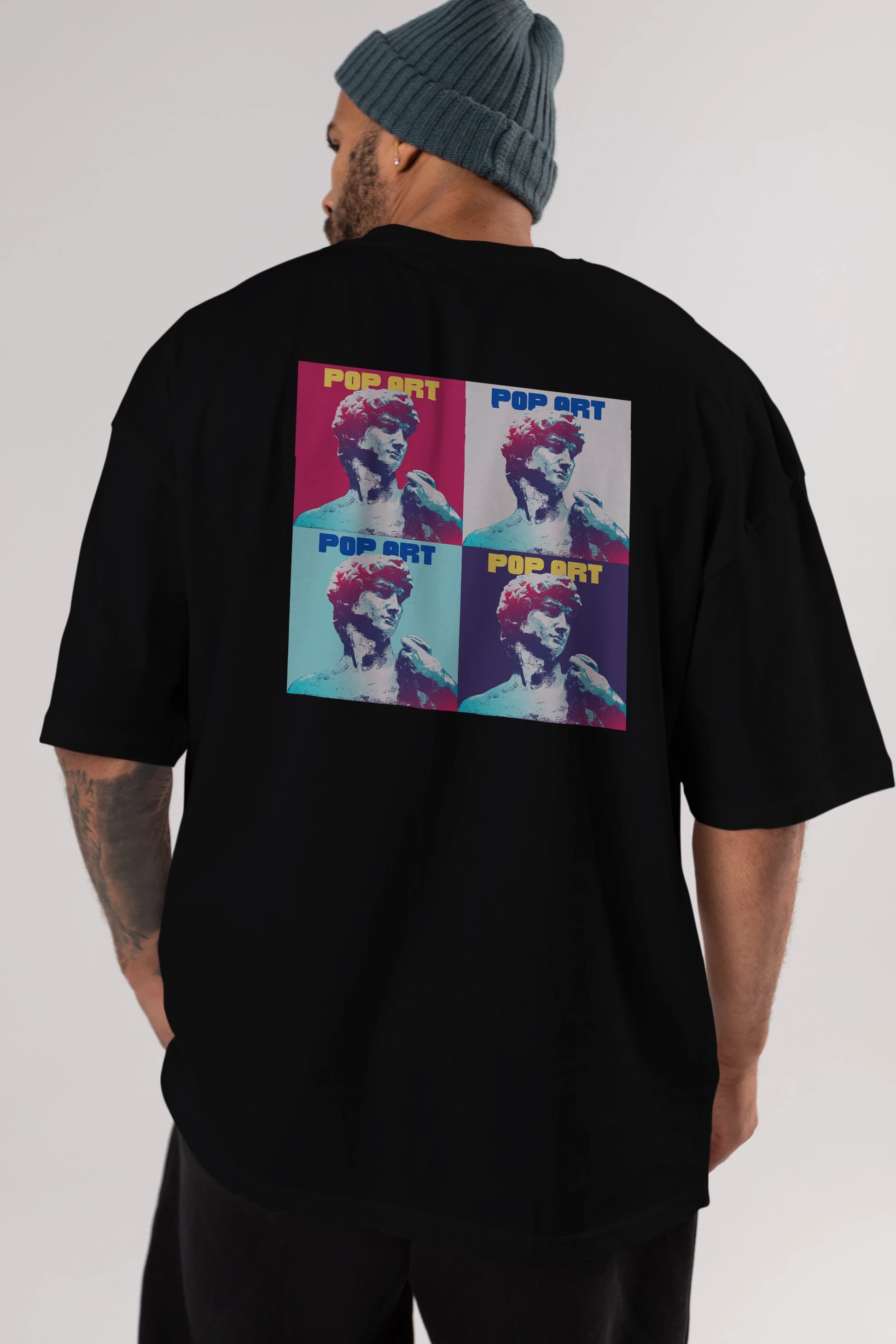 Creative Pop Art Arka Baskılı Oversize t-shirt Erkek Kadın Unisex