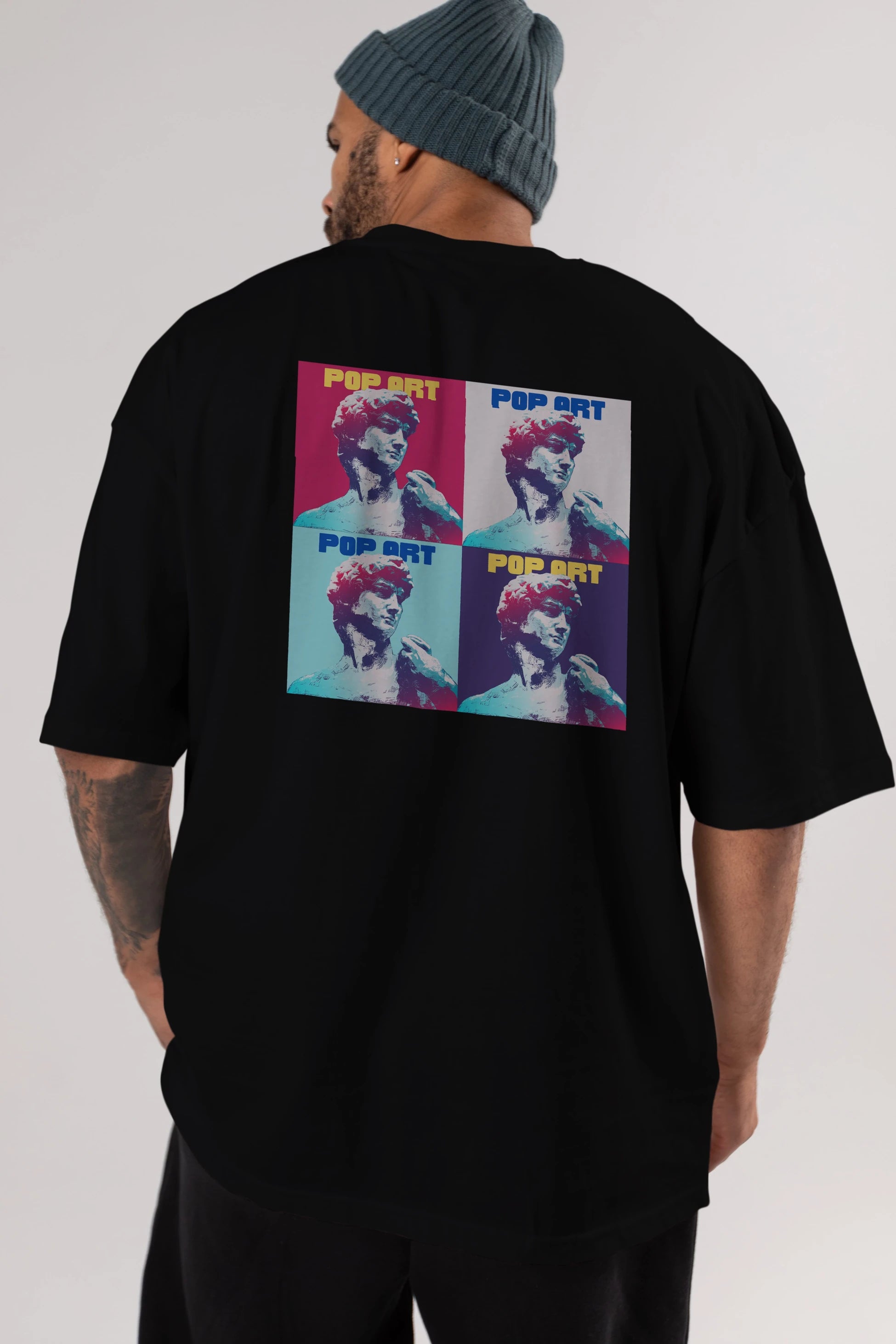 Creative Pop Art Arka Baskılı Oversize t-shirt Erkek Kadın Unisex