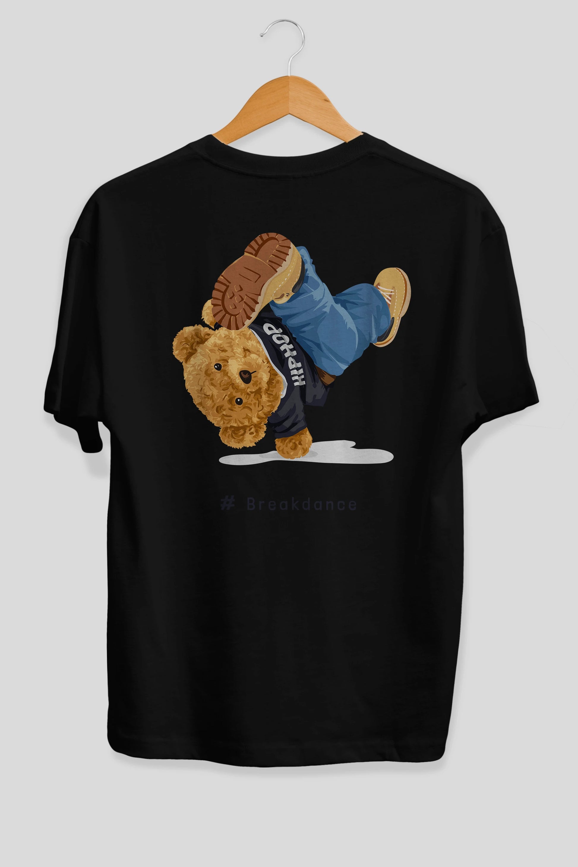 Teddy Bear Breakdance Arka Baskılı Oversize t-shirt Erkek Kadın Unisex %100 Pamuk
