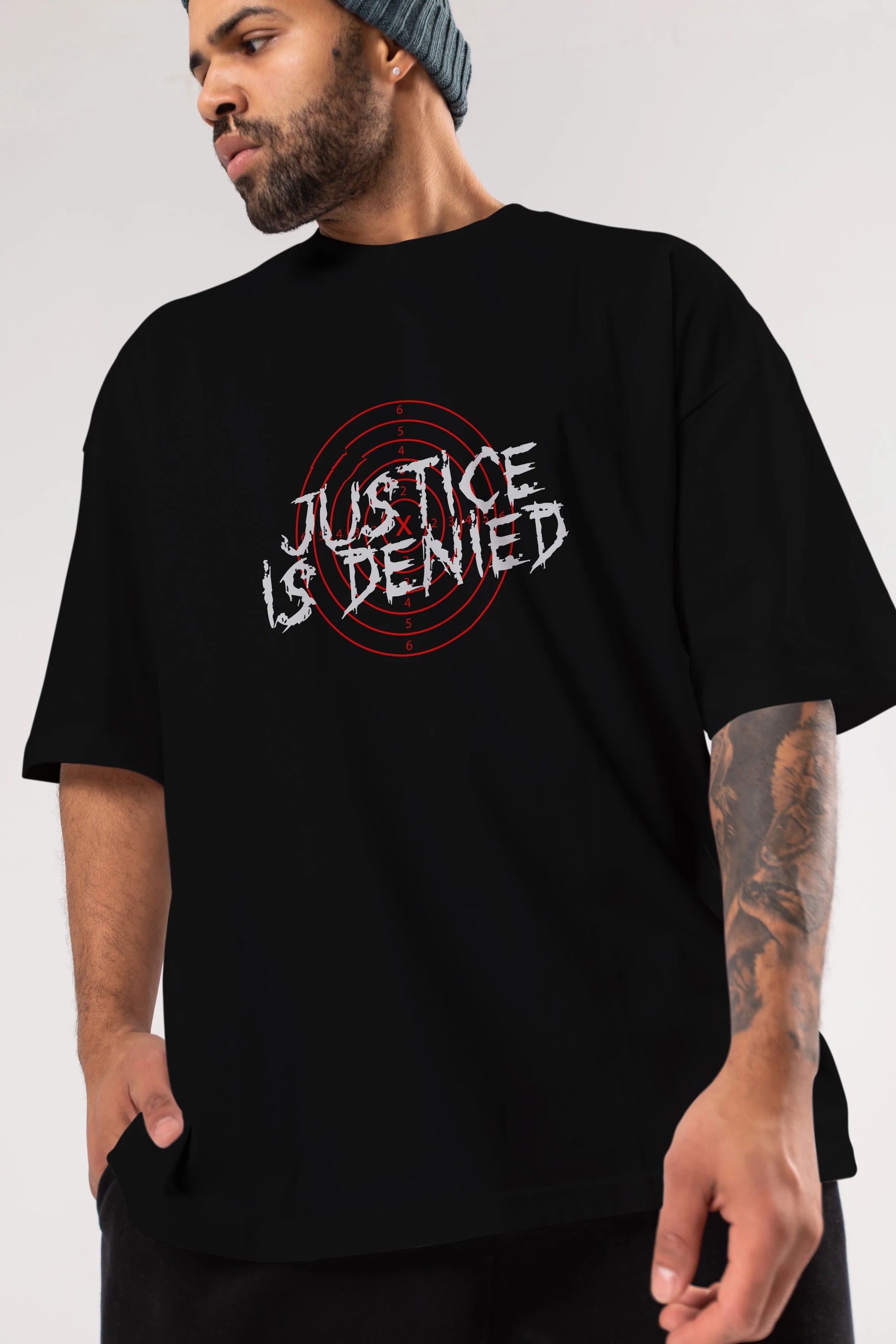 Justice is Denied Ön Baskılı Oversize t-shirt Erkek Kadın Unisex