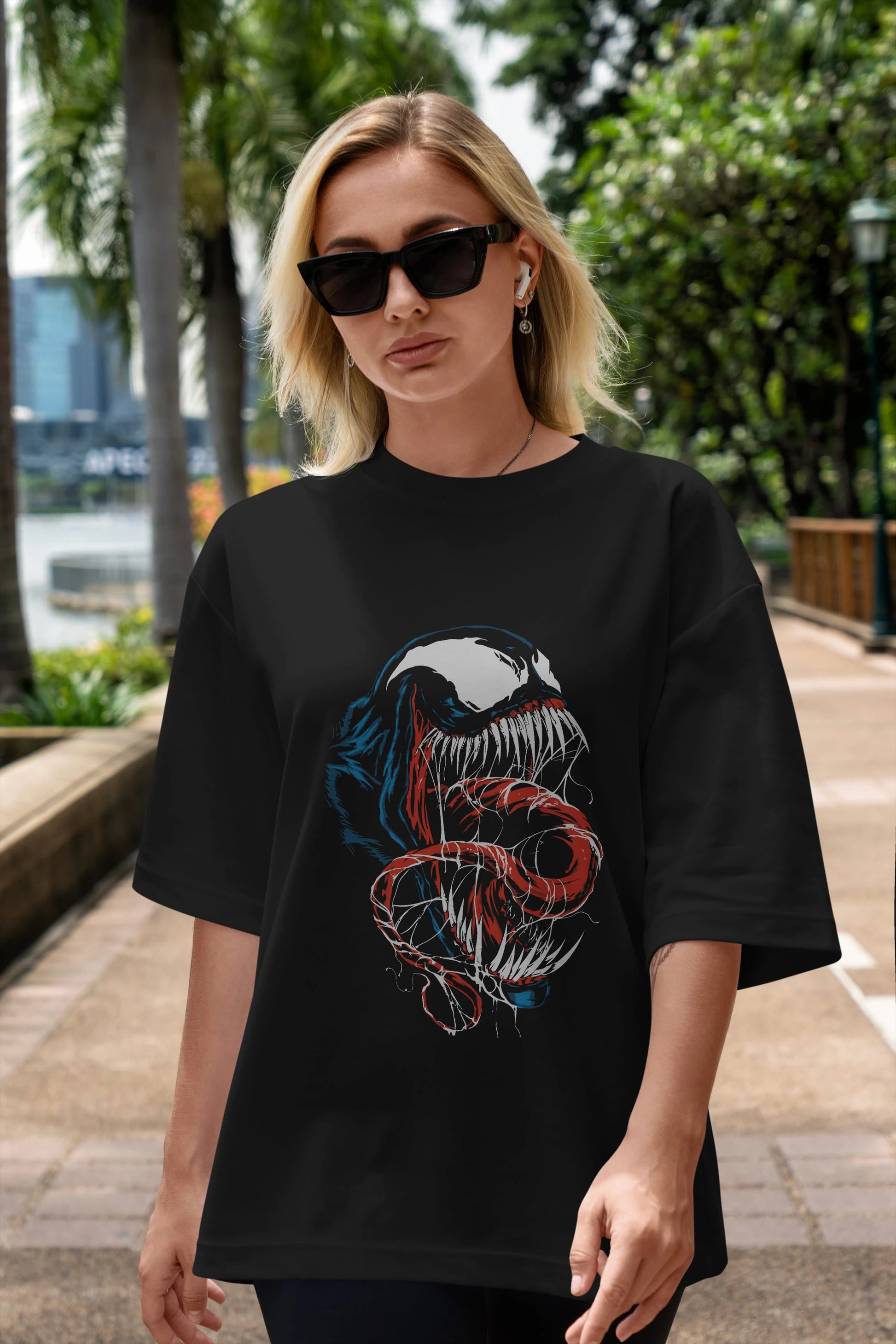 Venom (10) Ön Baskılı Oversize t-shirt Erkek Kadın Unisex %100 Pamuk Bisiklet Yaka tişort
