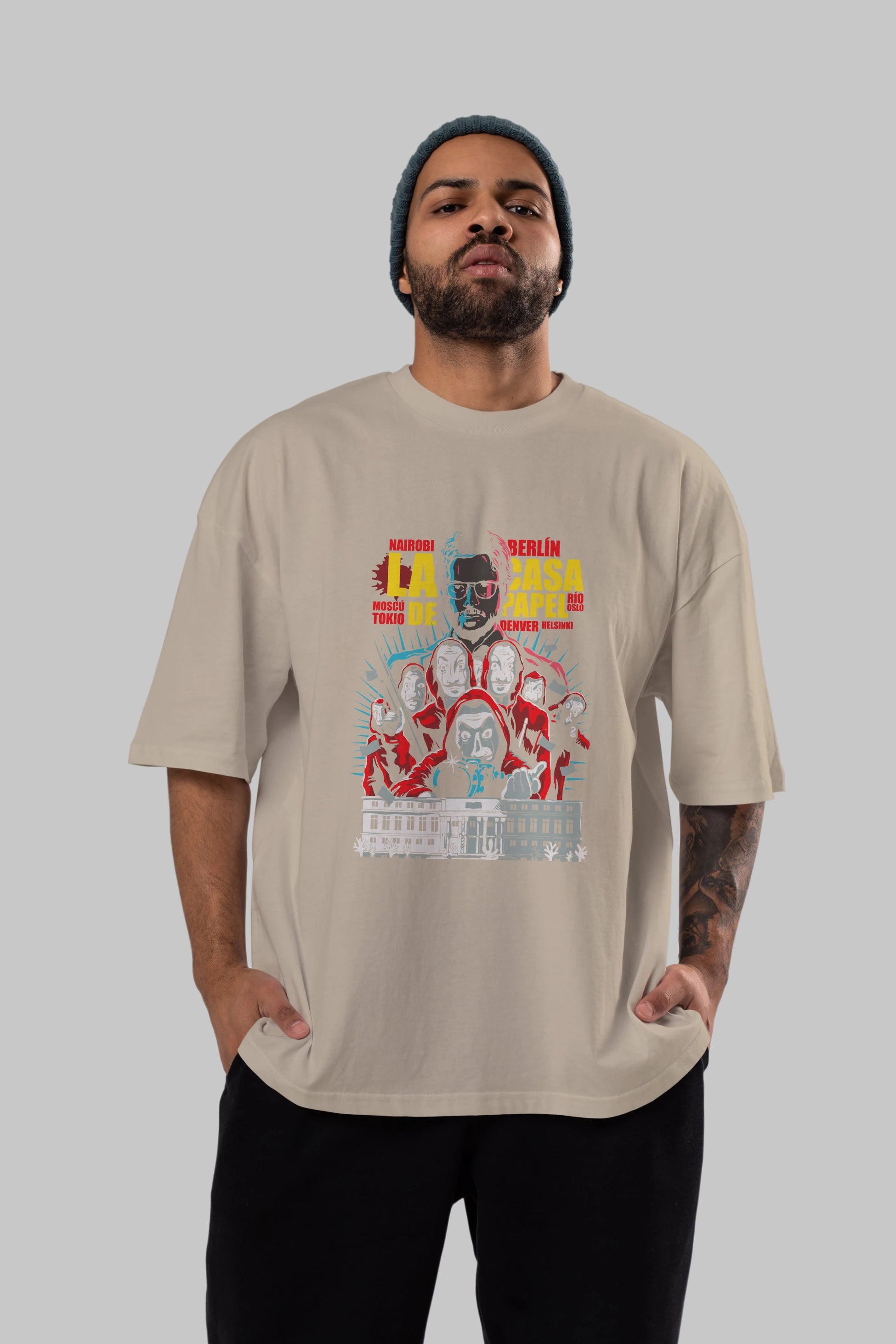 La Casa De Papel (6) Ön Baskılı Oversize t-shirt Erkek Kadın Unisex %100 Pamuk Bisiklet Yaka tişort
