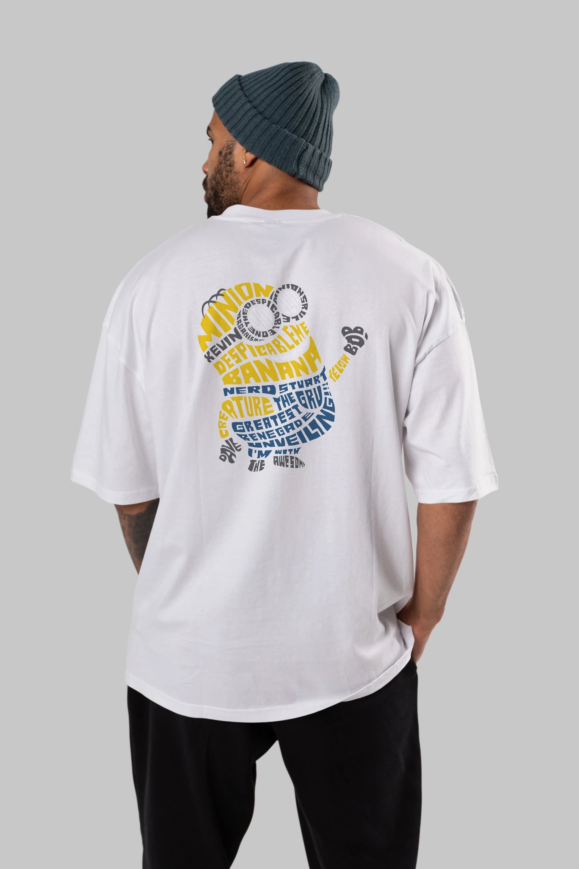 Minion Arka Baskılı Oversize t-shirt %100 pamuk Erkek Kadın Unisex