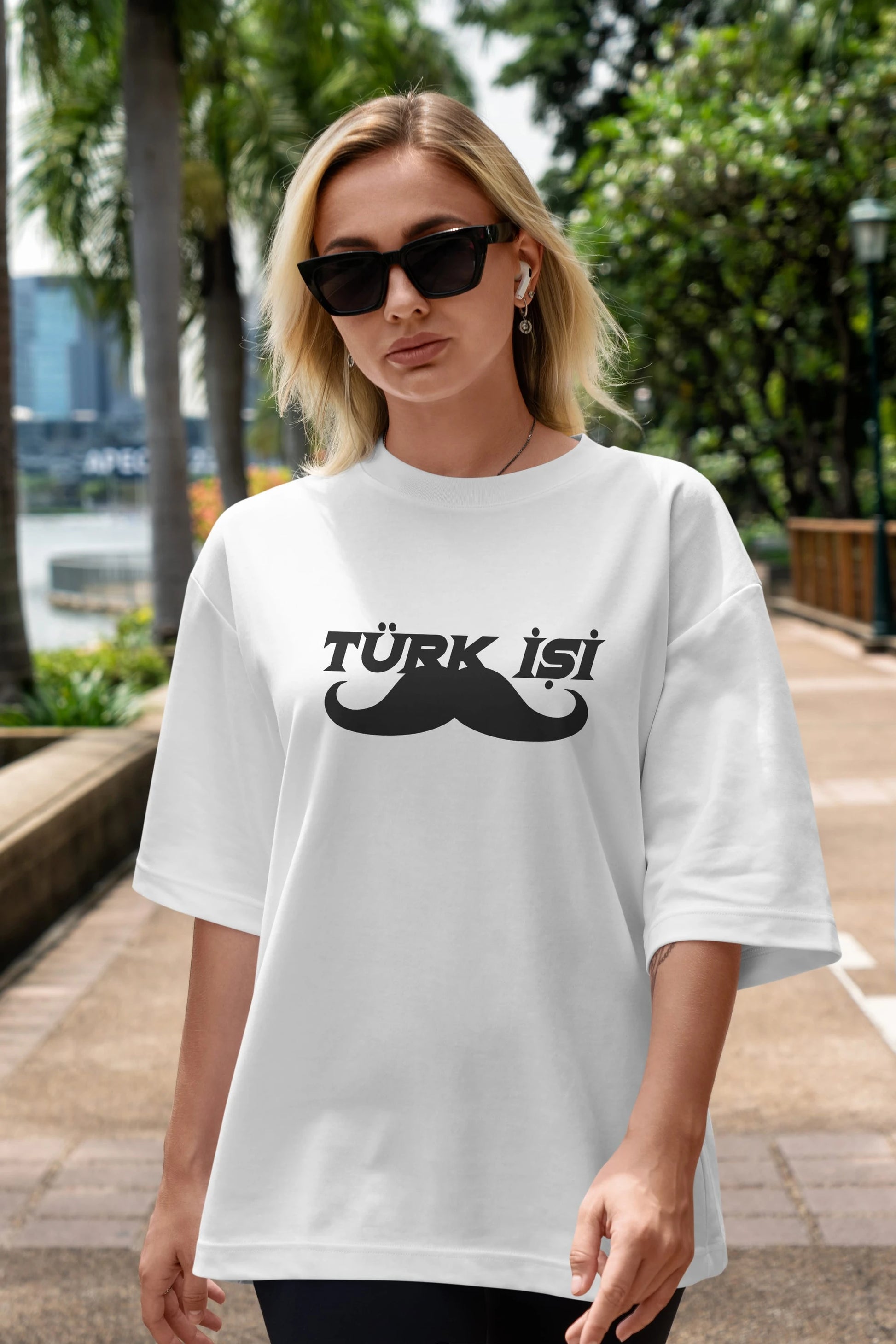 Türk İşi Ön Baskılı Oversize t-shirt %100 pamuk Erkek Kadın Unisex