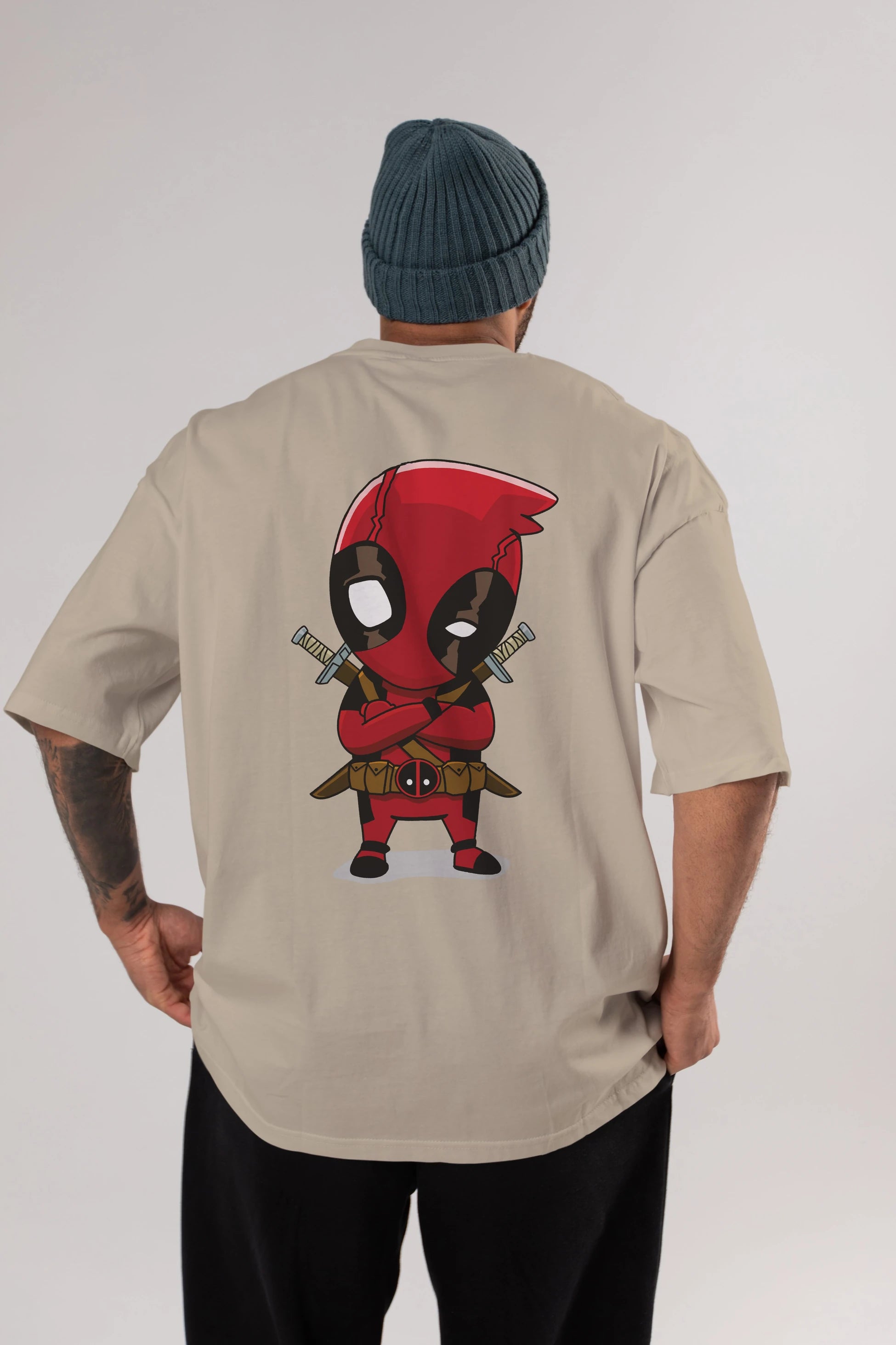 Deadpool (19) Arka Baskılı Oversize t-shirt Erkek Kadın Unisex %100 Pamuk Bisiklet Yaka tişort