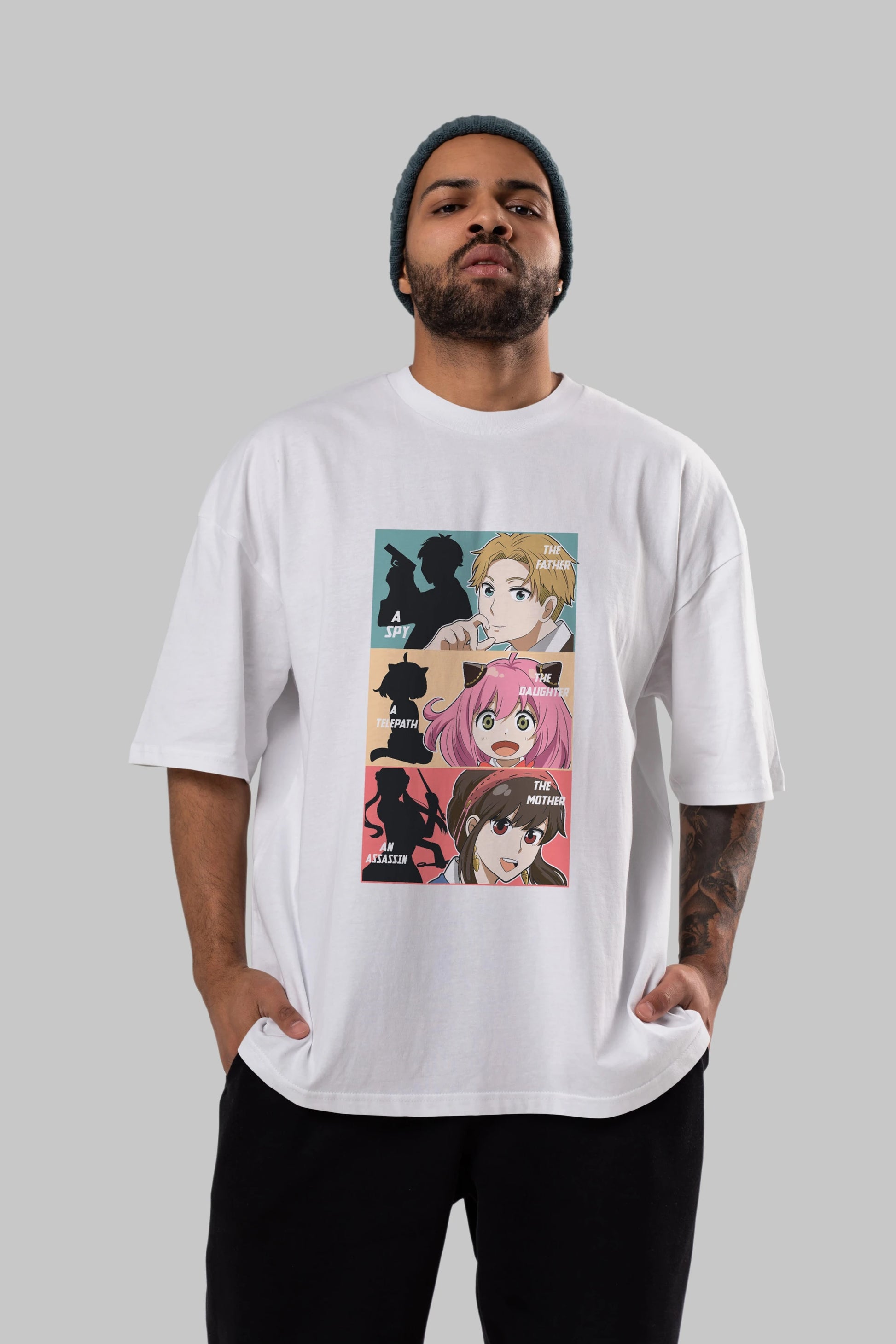 SPY X FAMILY Anime Ön Baskılı Oversize t-shirt %100 pamuk Erkek Kadın Unisex
