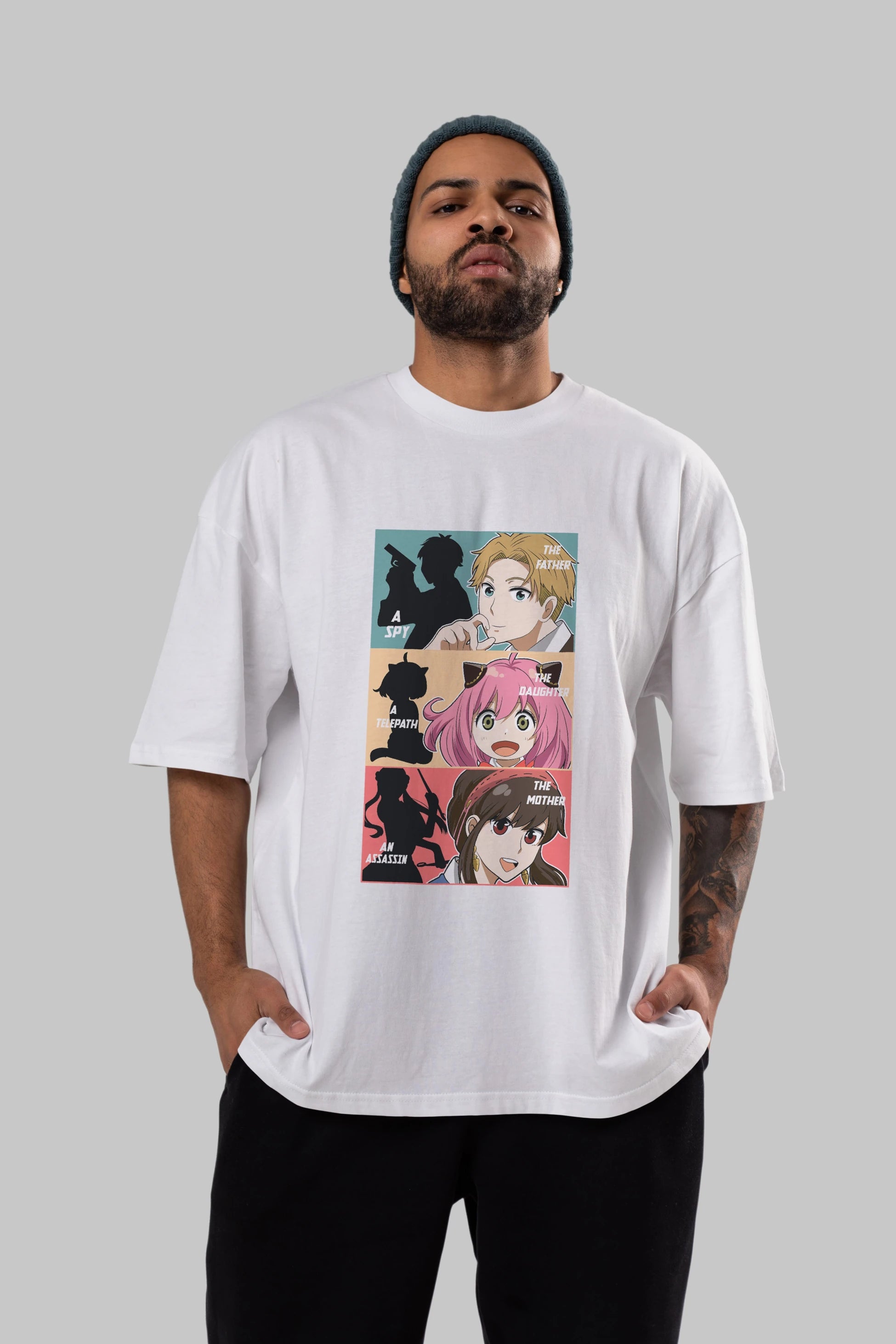 SPY X FAMILY Anime Ön Baskılı Oversize t-shirt %100 pamuk Erkek Kadın Unisex