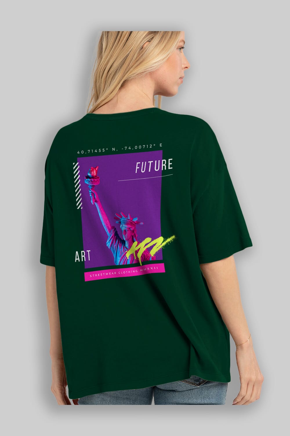 Future Streetwear Arka Baskılı Oversize t-shirt Erkek Kadın Unisex
