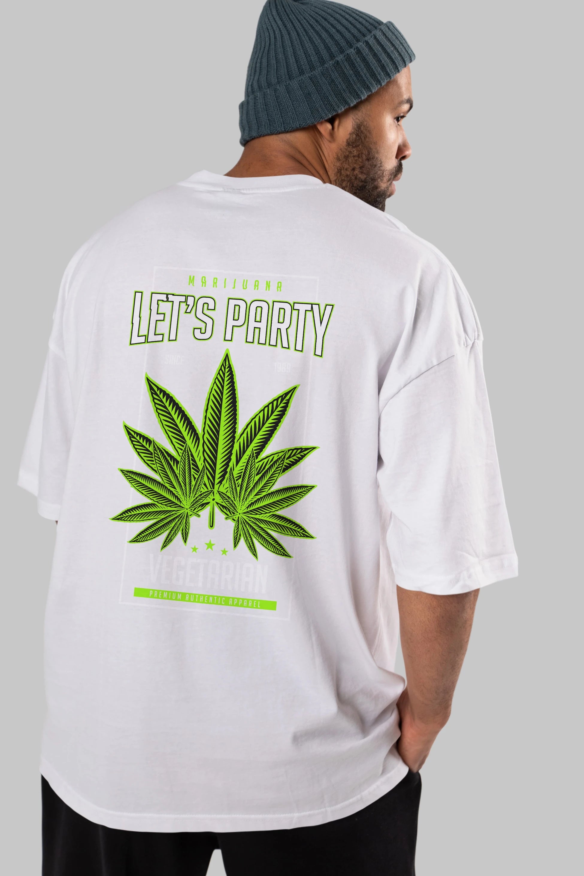 Lets Party Arka Baskılı Oversize t-shirt Erkek Kadın Unisex
