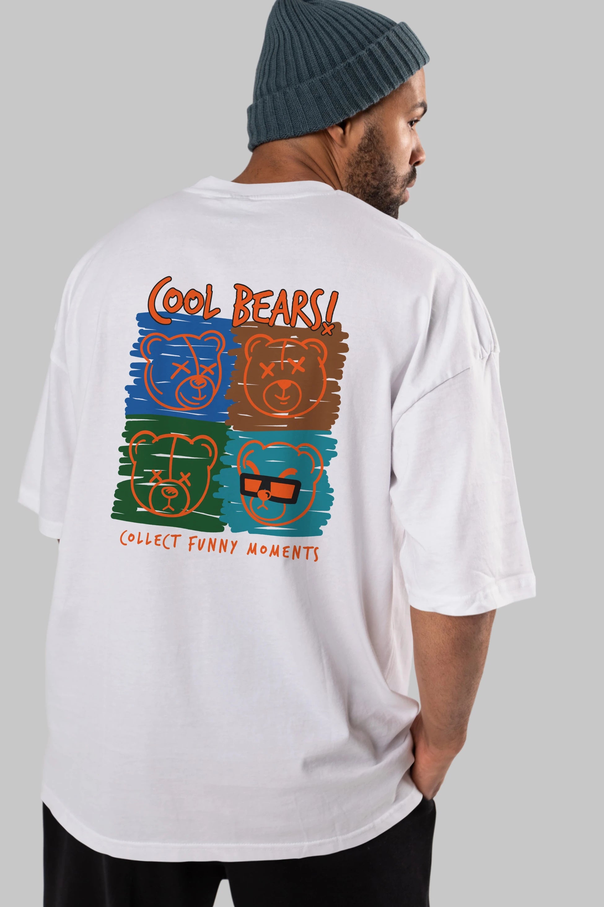 Cool Bears Arka Baskılı Oversize t-shirt Erkek Kadın Unisex