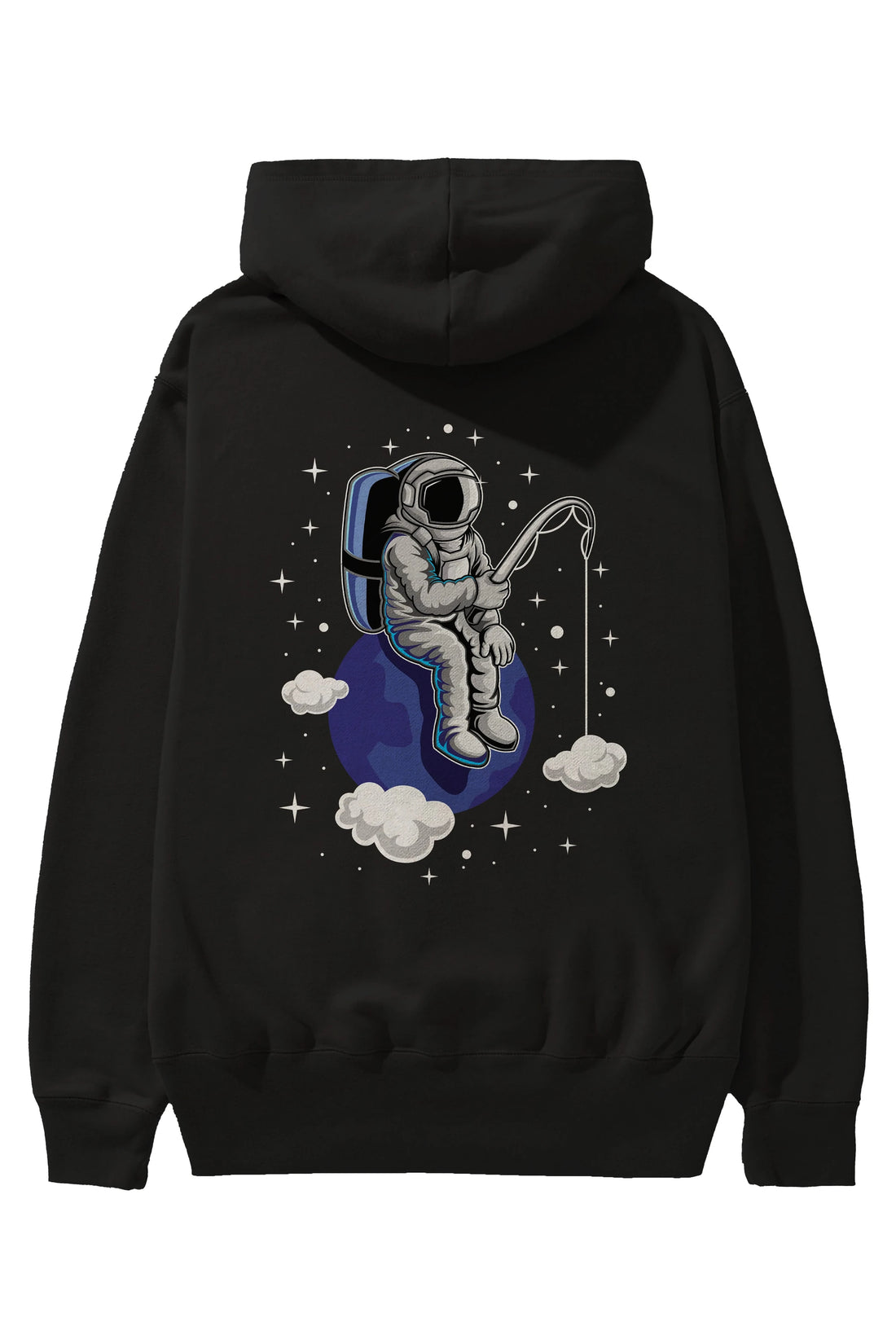 Astronaut Fishing (2) Arka Baskılı Hoodie Oversize Kapüşonlu Sweatshirt Erkek Kadın Unisex