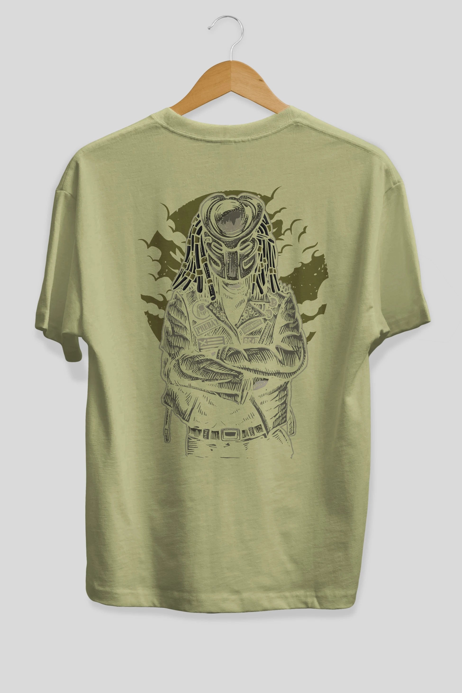 Predator Arka Baskılı Oversize t-shirt Erkek Kadın Unisex %100 Pamuk