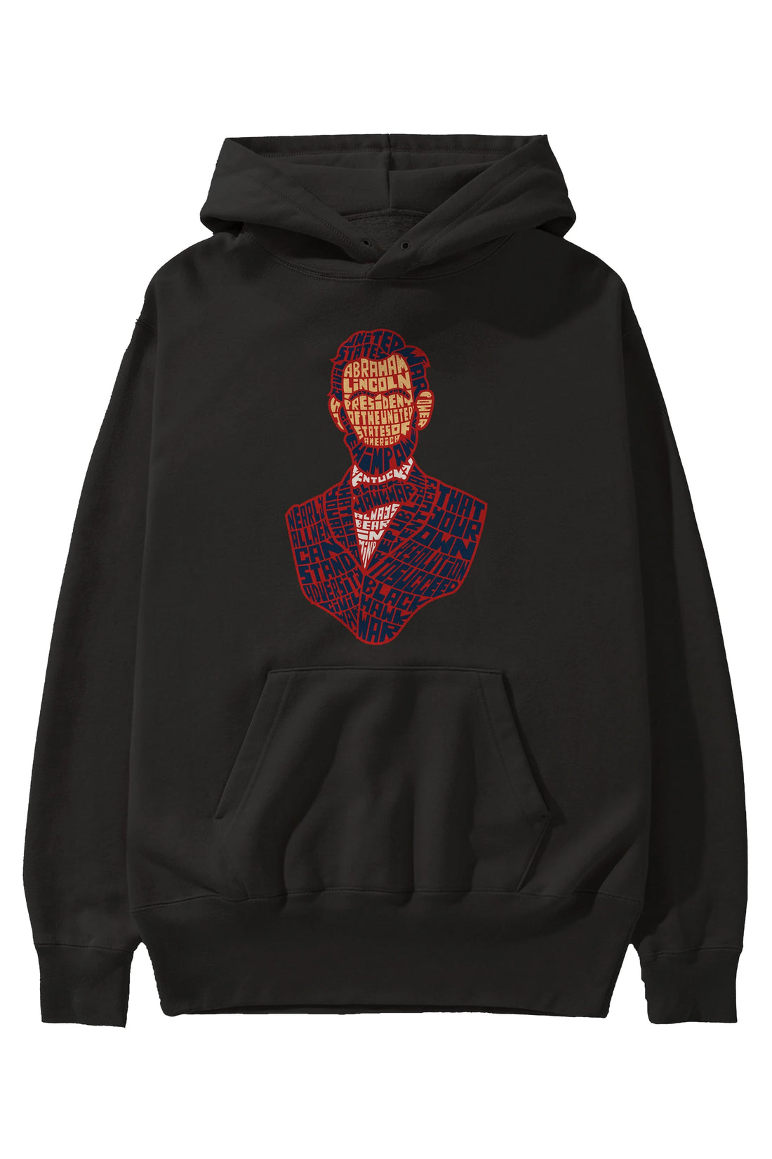 Abraham Lincoln Ön Baskılı Hoodie Oversize Kapüşonlu Sweatshirt Erkek Kadın Unisex