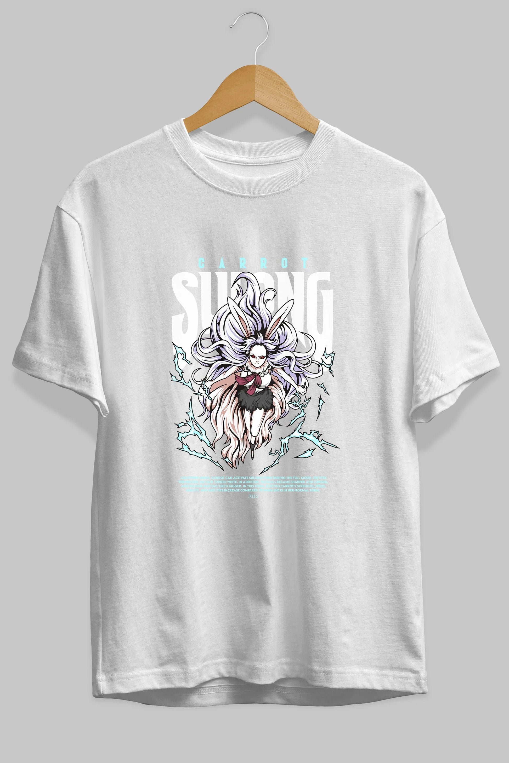 Carrot Sulong Anime Ön Baskılı Oversize t-shirt %100 pamuk Erkek Kadın Unisex