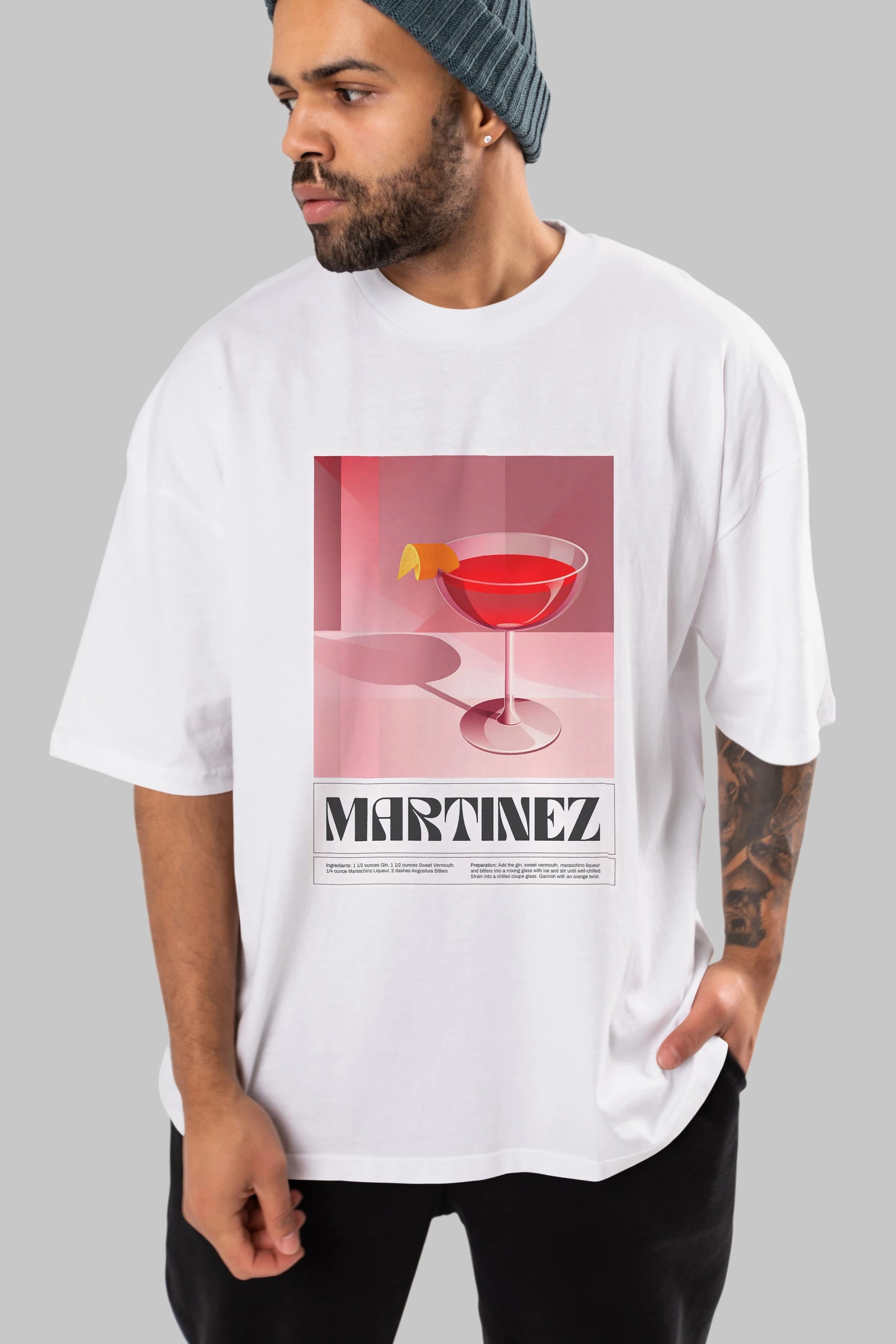 Martinez Ön Baskılı Oversize t-shirt Erkek Kadın Unisex %100 Pamuk Bisiklet Yaka tişort