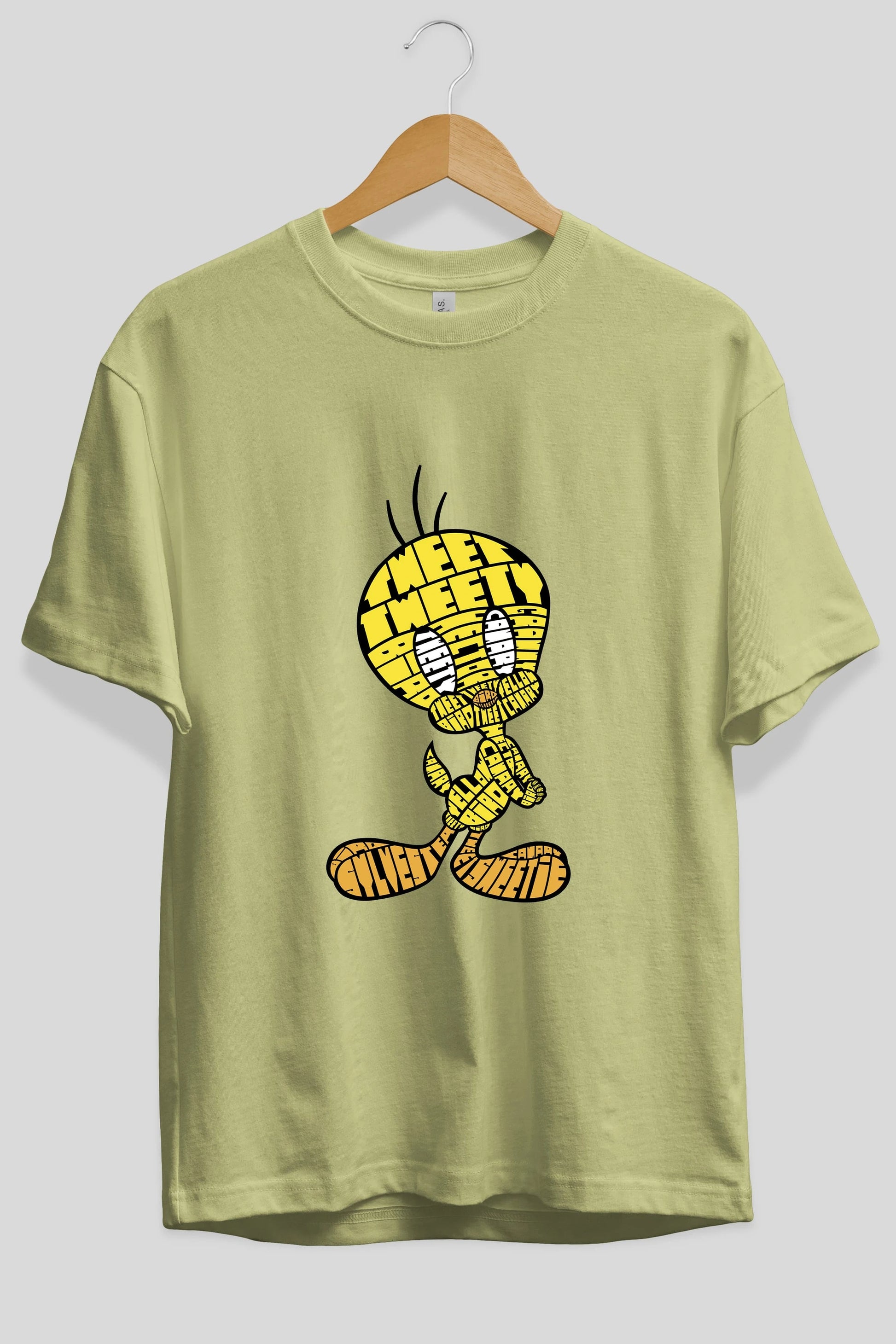 Tweety Ön Baskılı Oversize t-shirt %100 pamuk Erkek Kadın Unisex