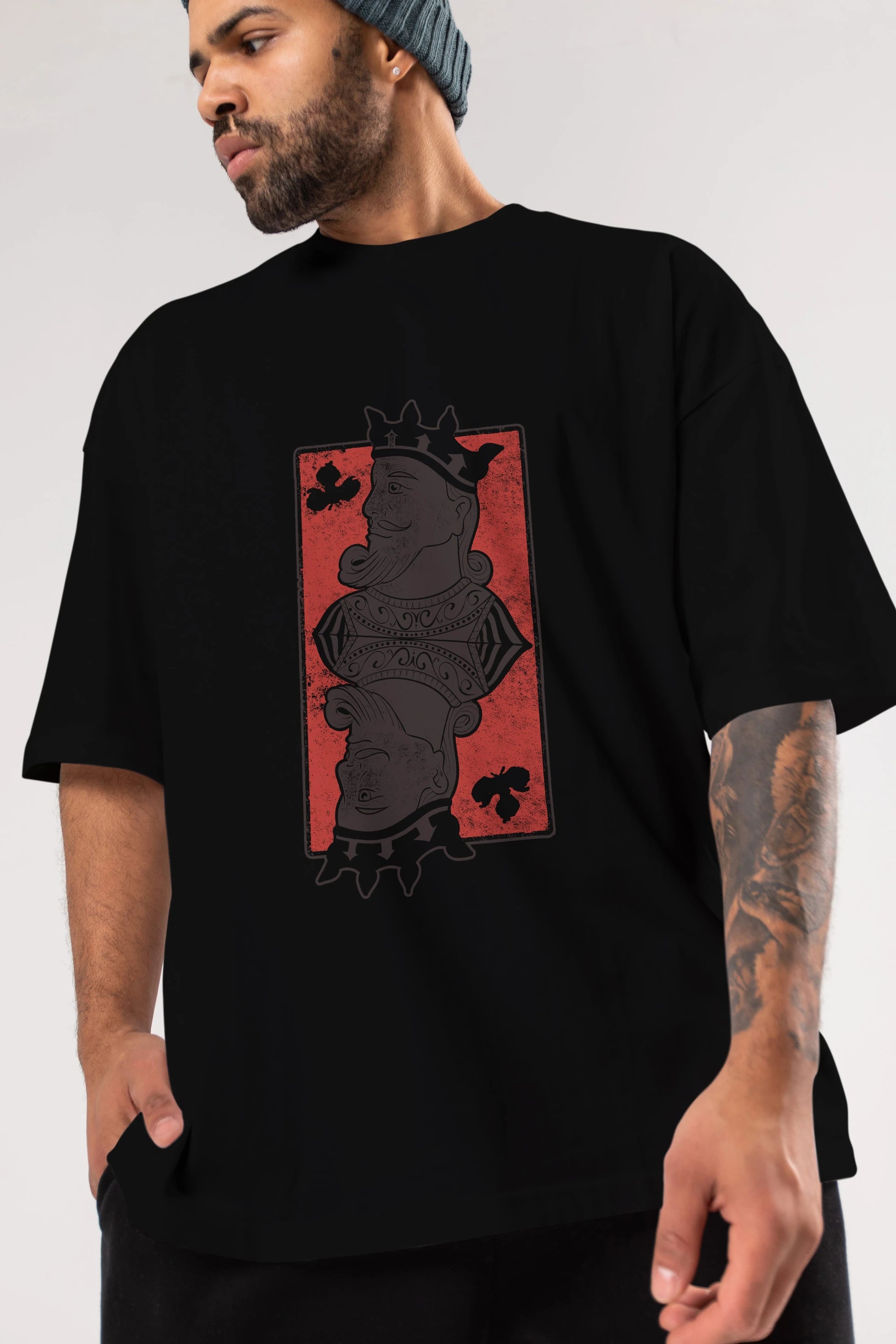 King Streetwear Ön Baskılı Oversize t-shirt Erkek Kadın Unisex