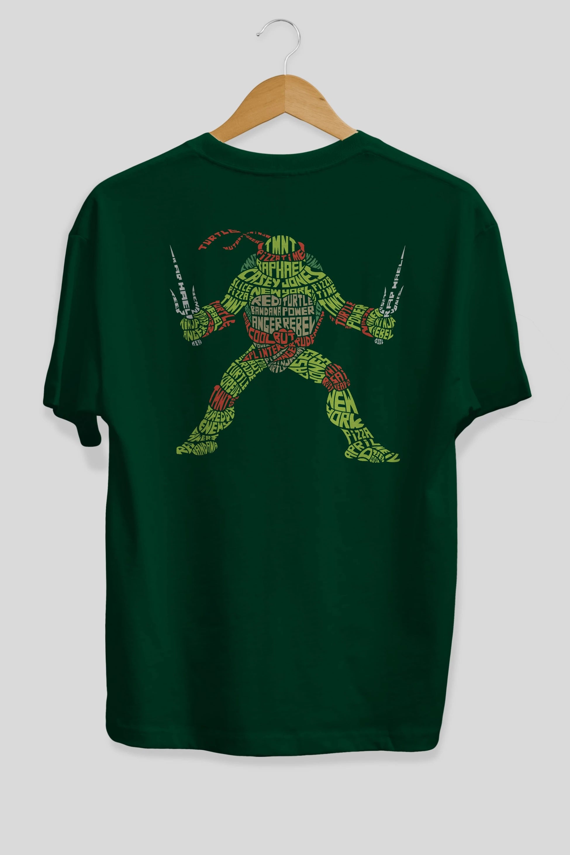 Ninja Turtle Arka Baskılı Oversize t-shirt %100 pamuk Erkek Kadın Unisex